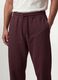 Jogger marroni in misto cotone con fondo a polsino e coulisse_2
