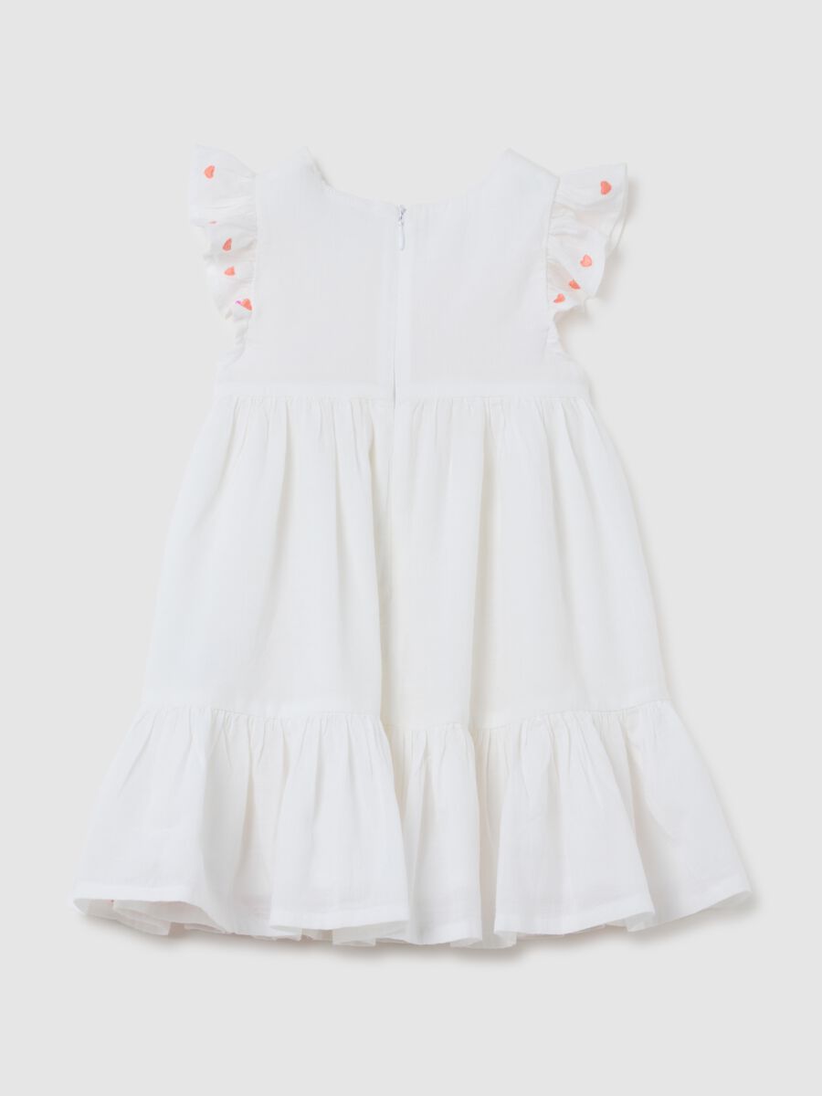Regular fit white cotton baby dress_1