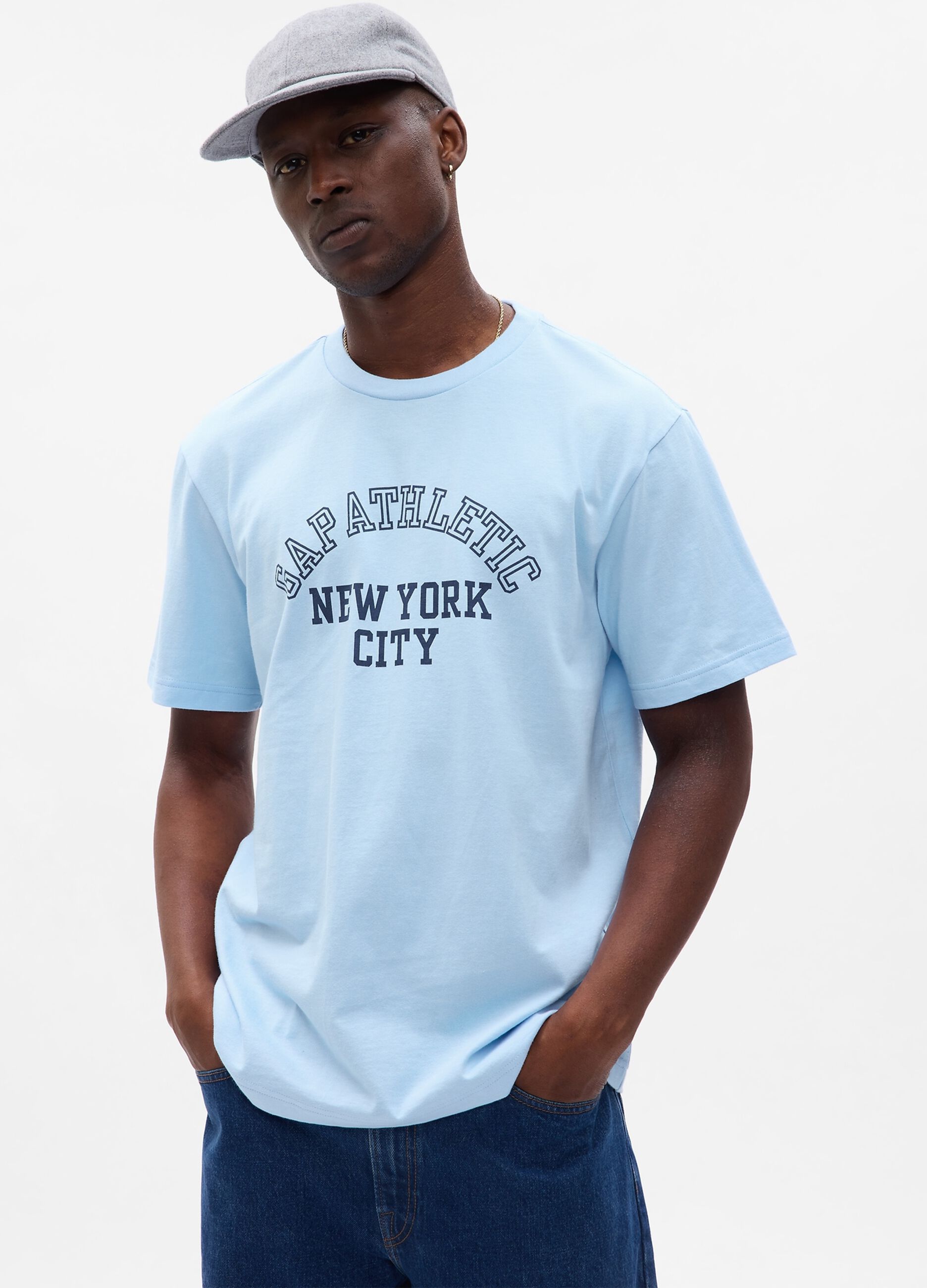 Ovs T-shirt con stampa logo Athletics e lettering