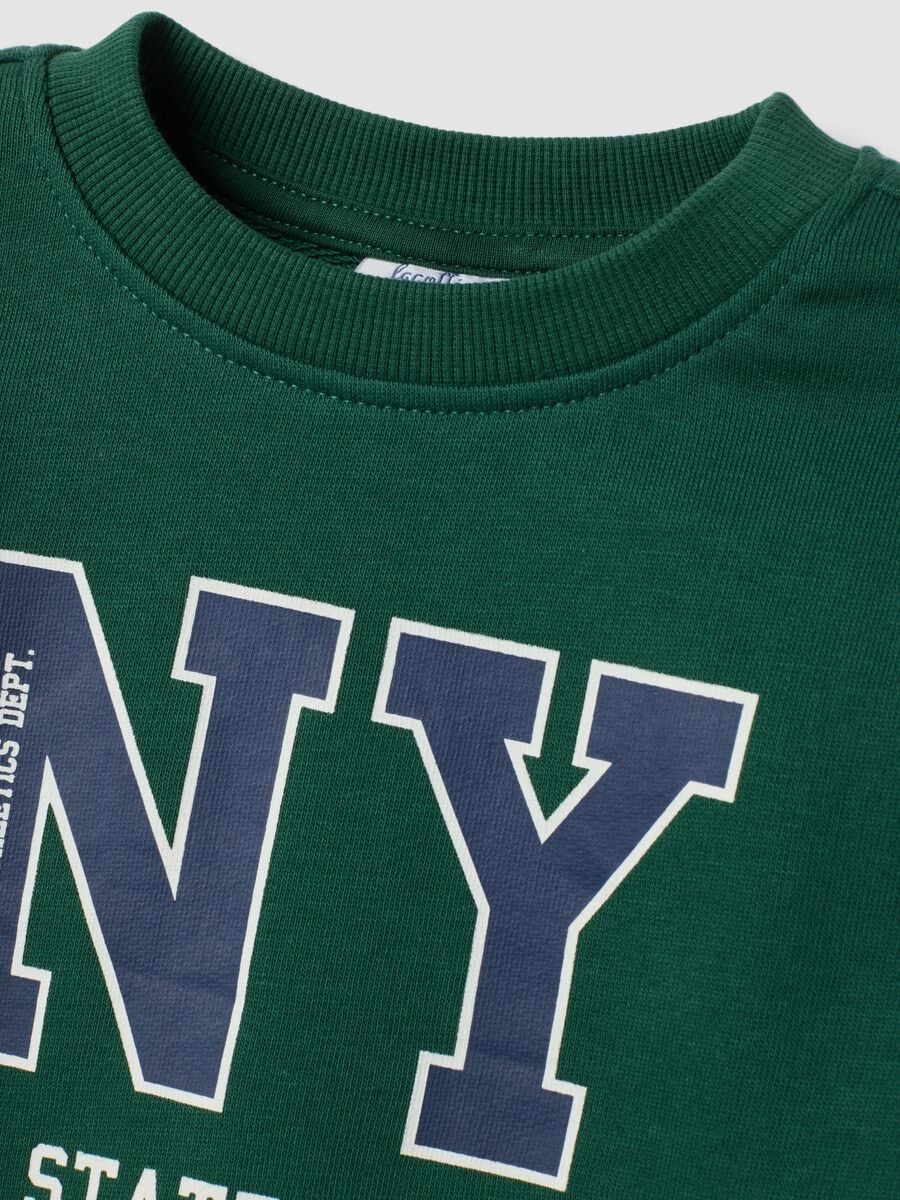 Completo jogging verde in puro cotone a girocollo per bimbo_2