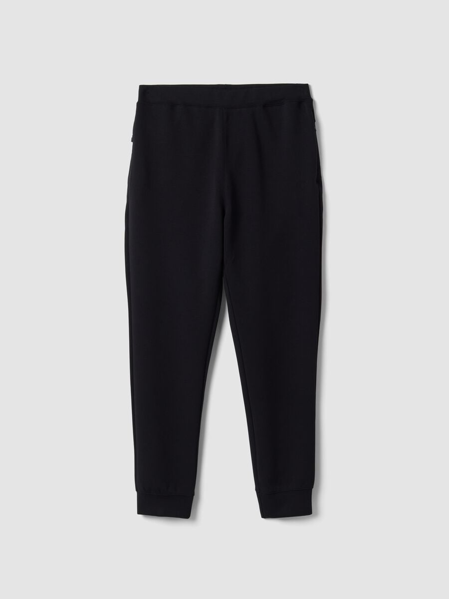 Black regular-fit joggers in stretch Easy Dry fabric_0