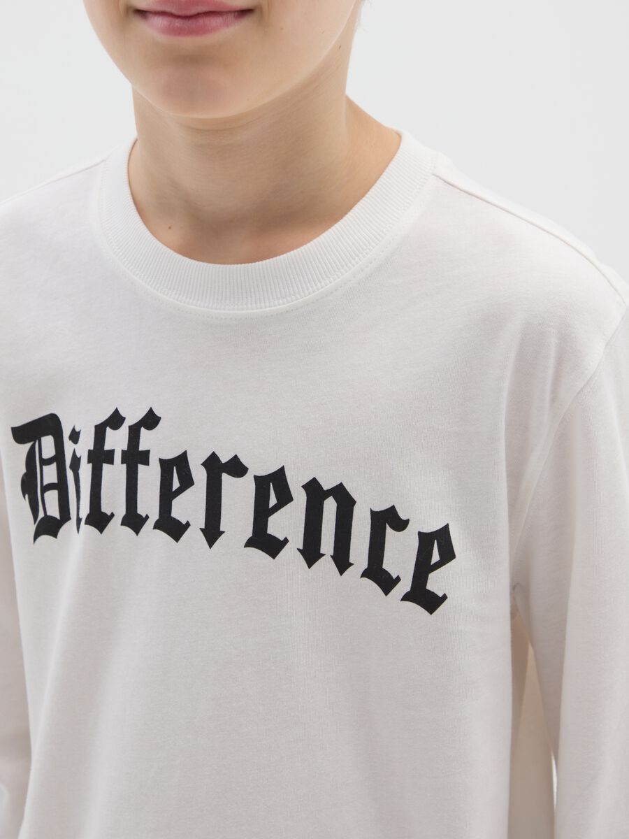 Boys' white T-shirt in pure cotton, oversized fit_2