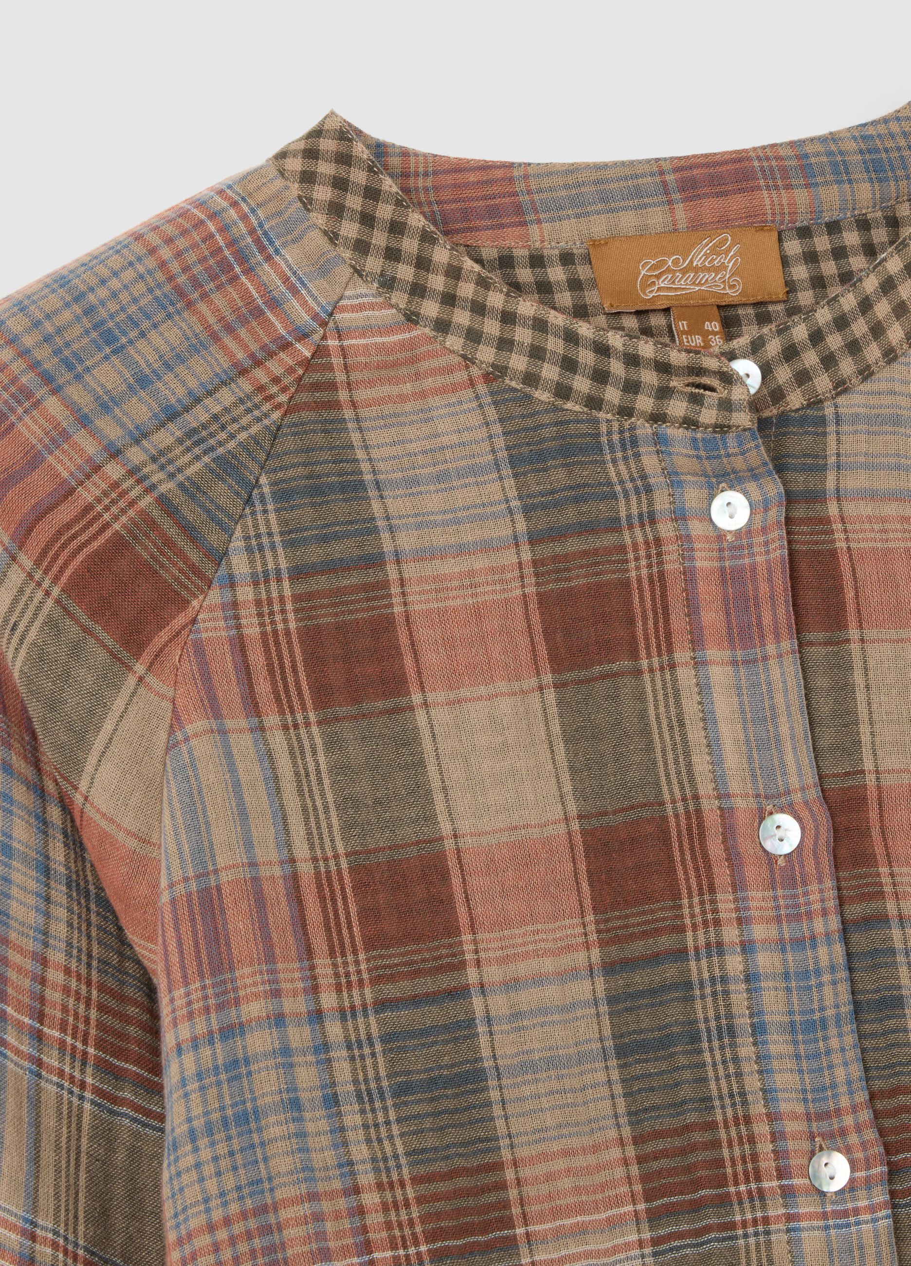 Multicolor Check Maternity Shirt