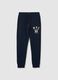 Boys' Blue Regular Fit Cotton Jogger Trousers_3