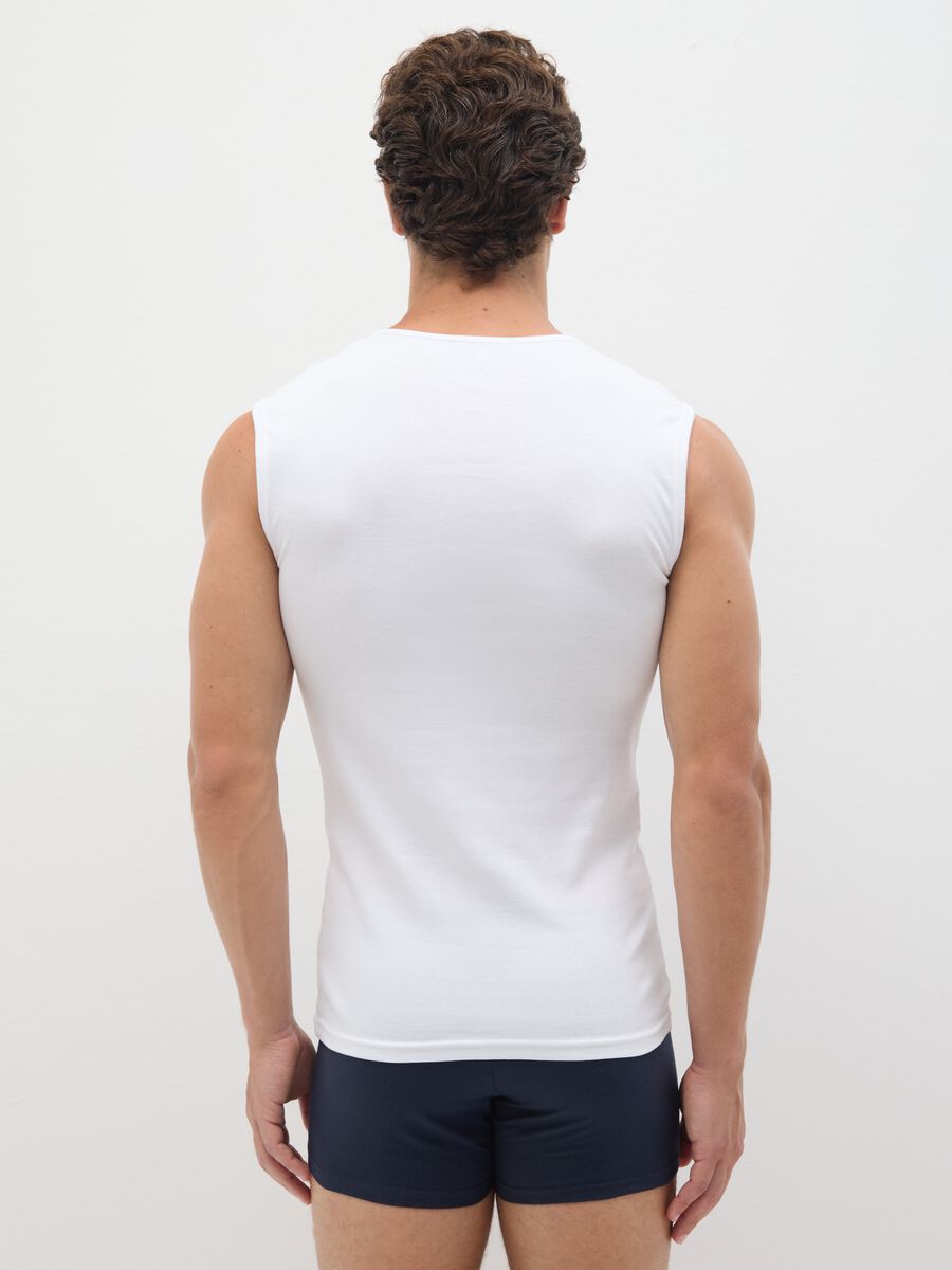 Men's White Pure Cotton Vest_2