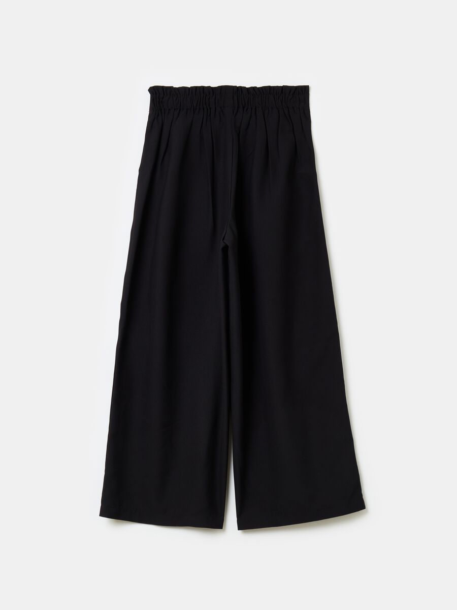 Wide-leg crop trousers with drawstring_0