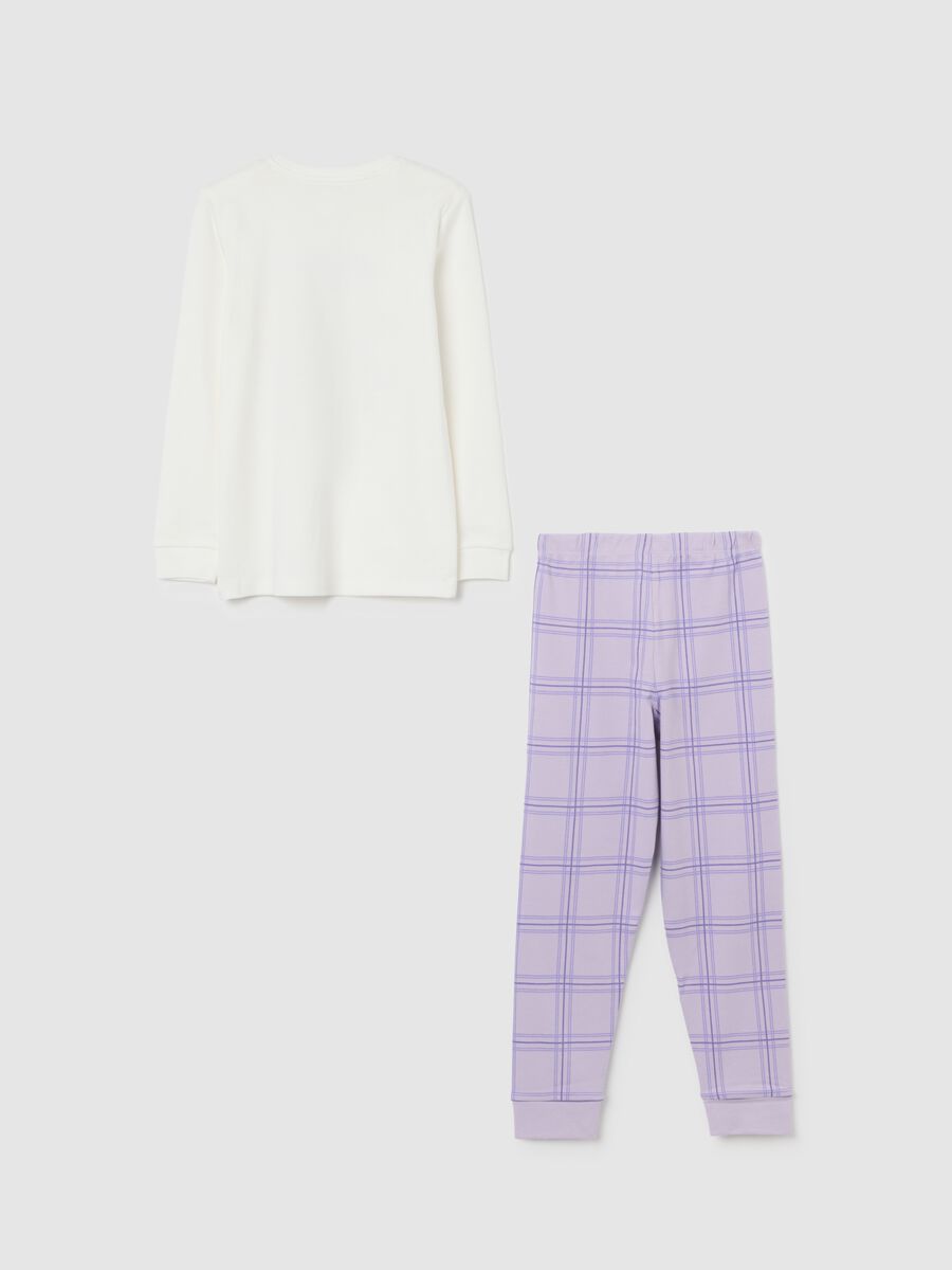 Multicoloured pure cotton girls' pyjamas with print_1