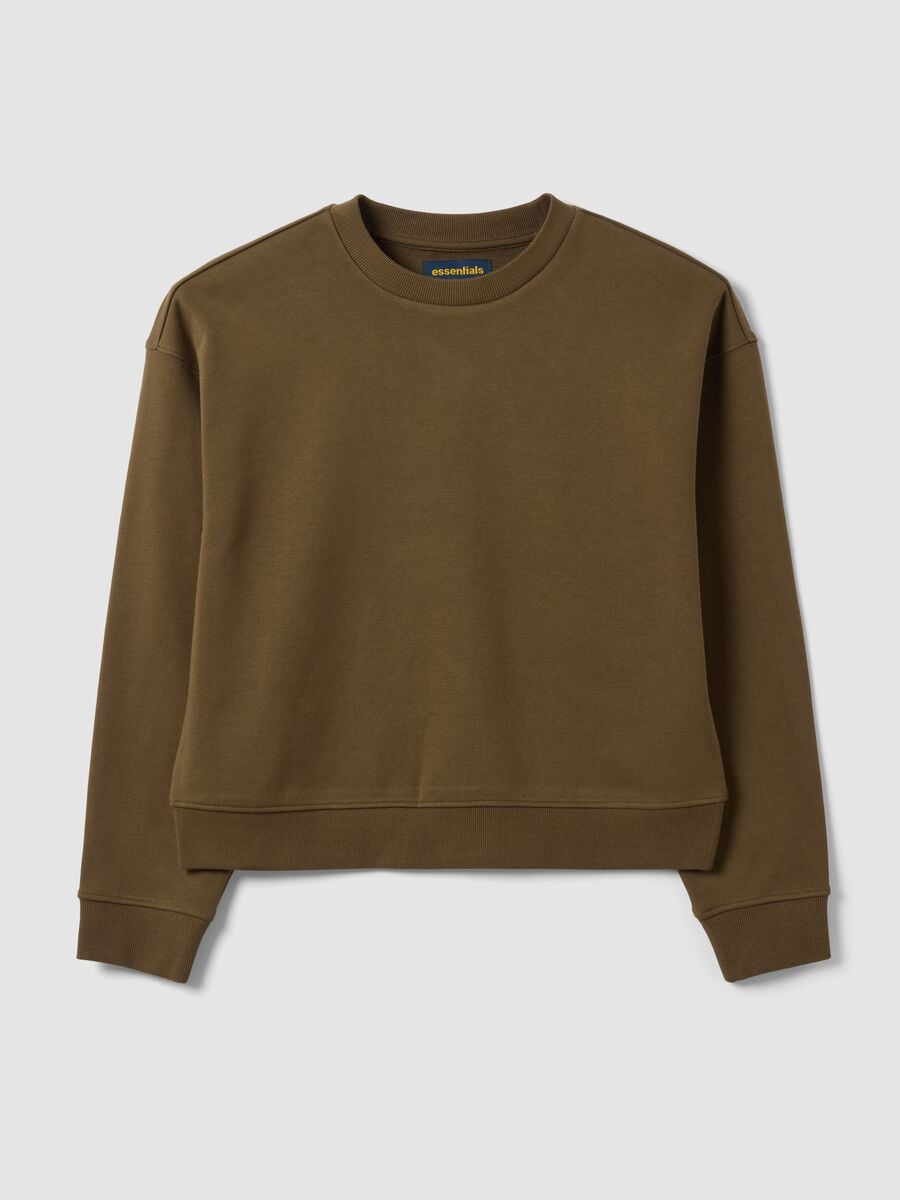Felpa verde in misto cotone a girocollo regular fit_4