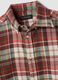 Orange and green checked pure cotton flannel shirt, regular fit_1