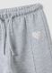 Grey pure cotton joggers with heart print, comfort fit for baby girl_2