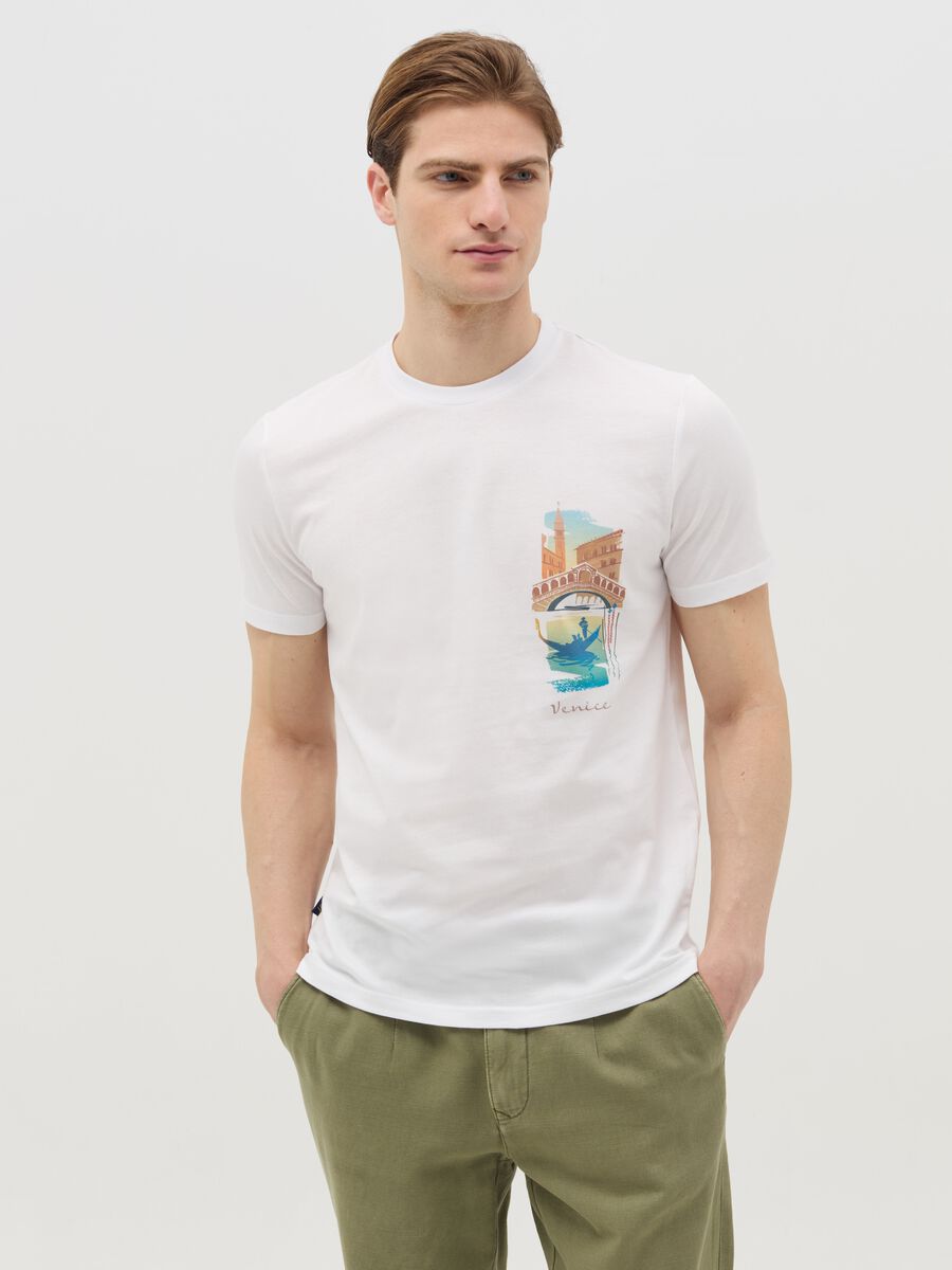 Cotton T-shirt with "Venice" print_0