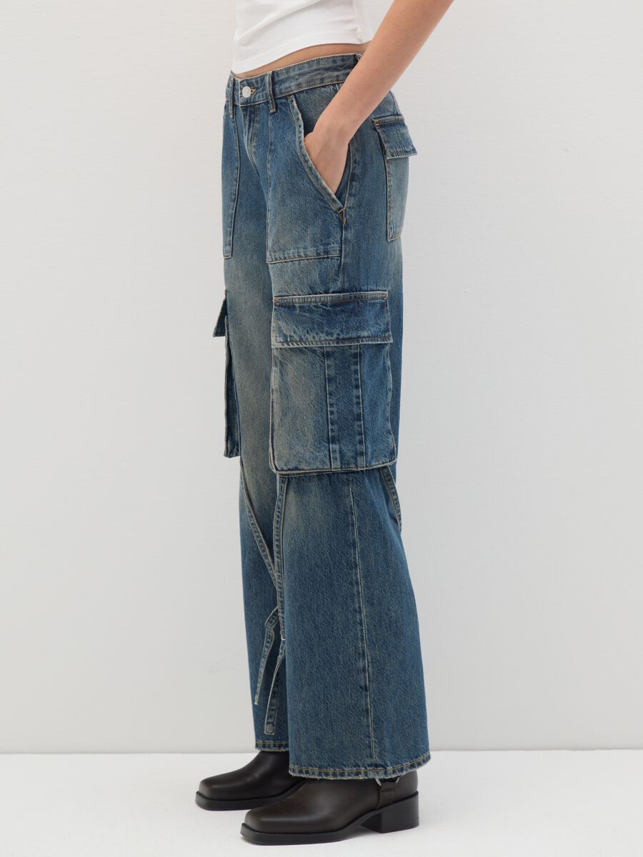 Pure Cotton Denim Cargo Trousers_2