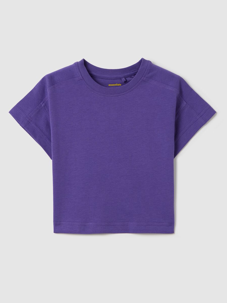 Essential purple boxy-fit T-shirt in organic cotton_0