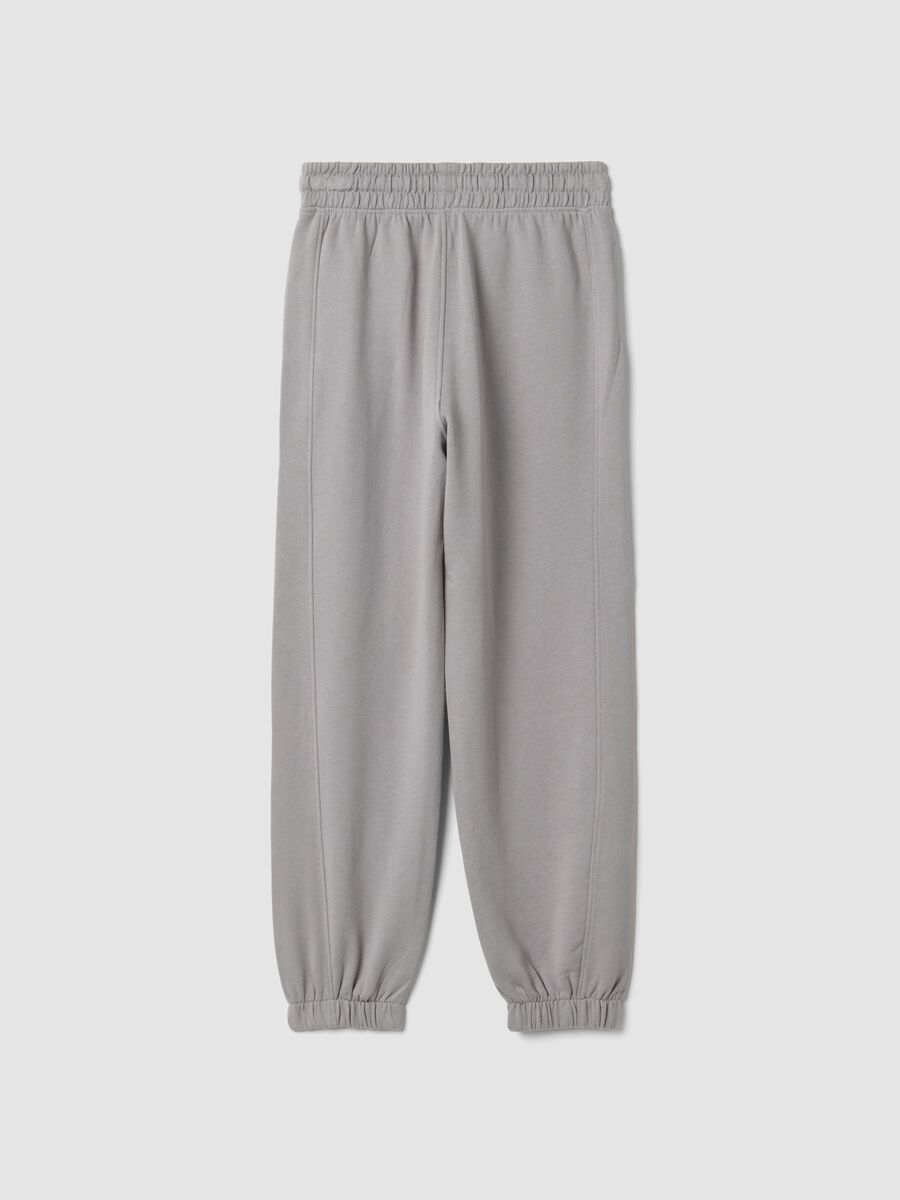 Pantaloni jogger grigi in puro cotone relaxed fit_1