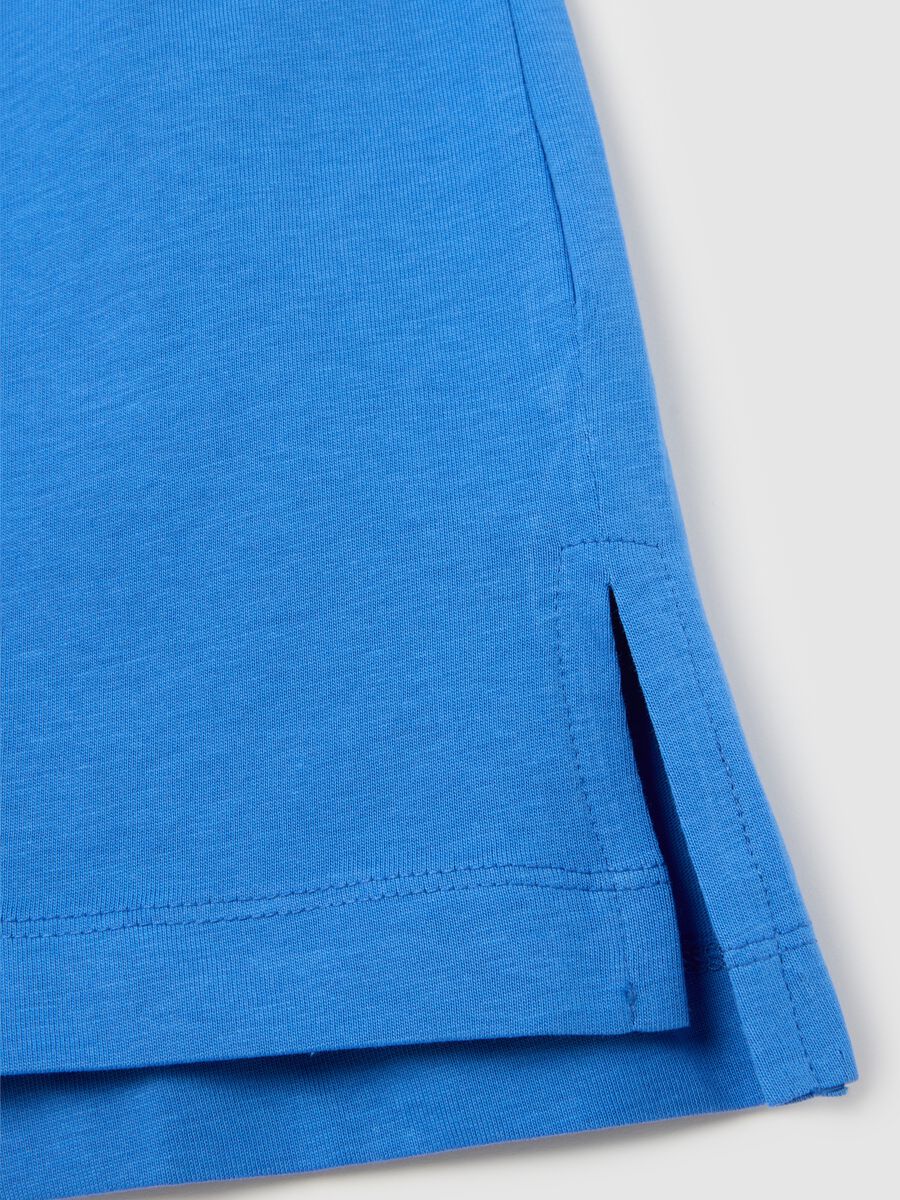 Women's blue pure cotton regular fit T-shirt_1