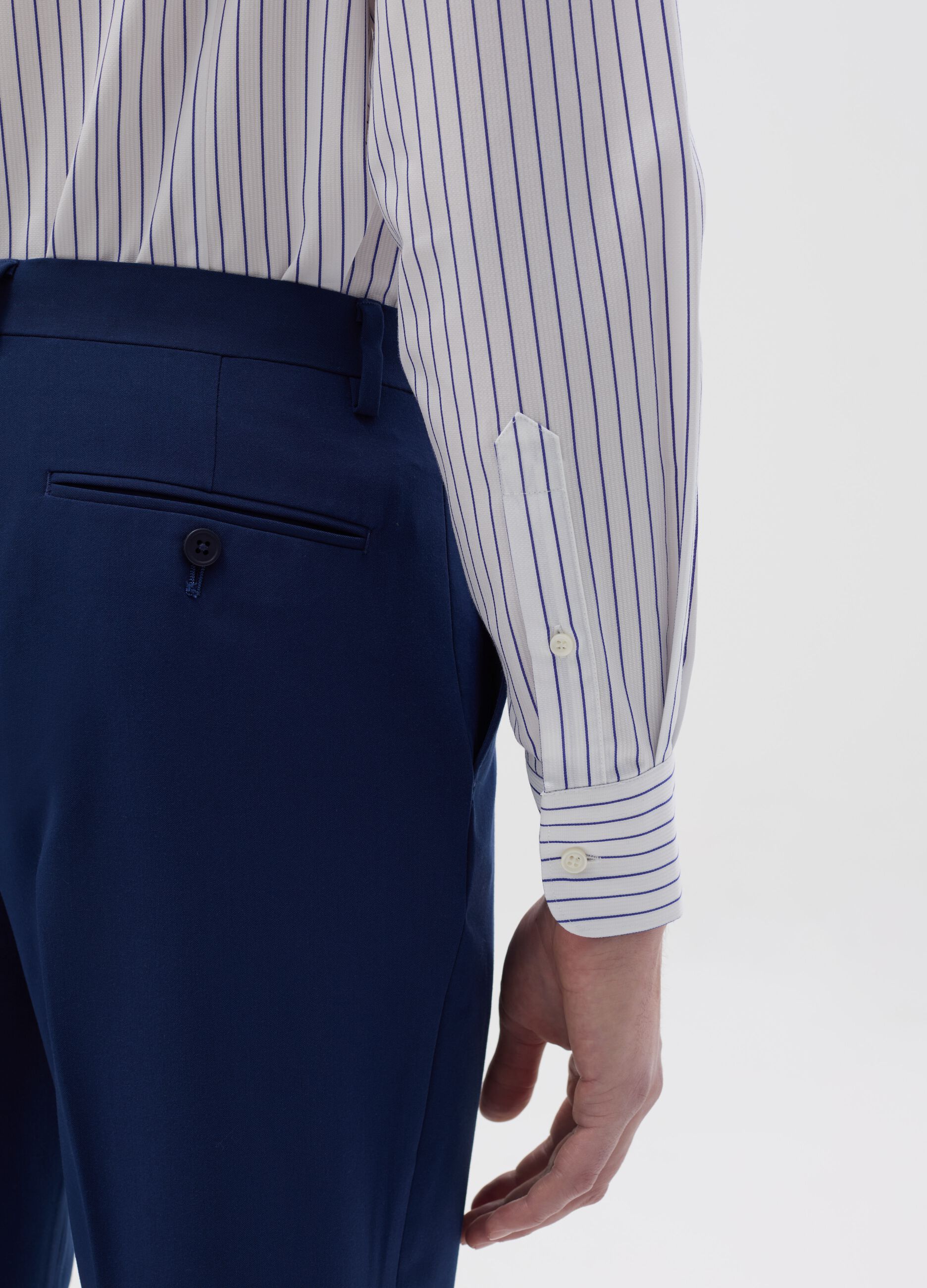 Camicia slim fit no iron a righe