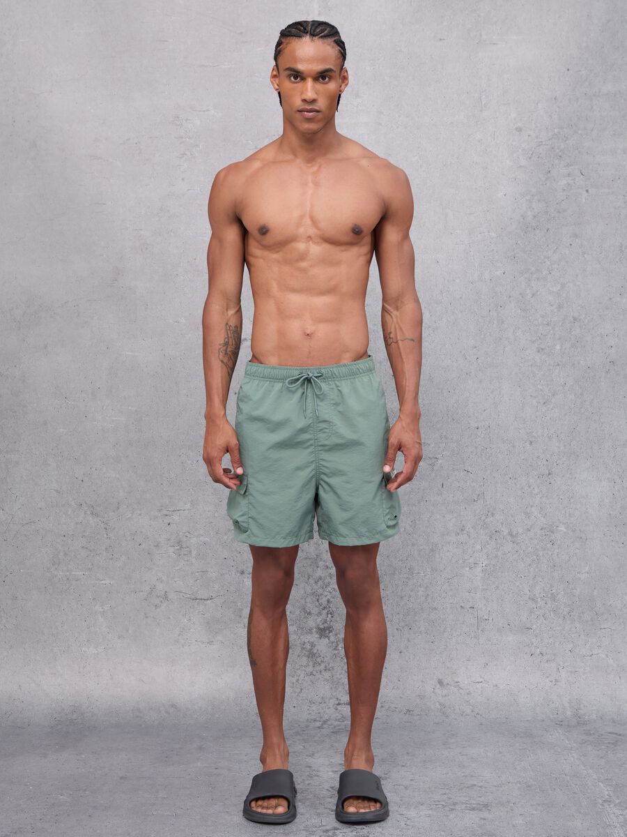 Cargo Swim Shorts Military Green_1