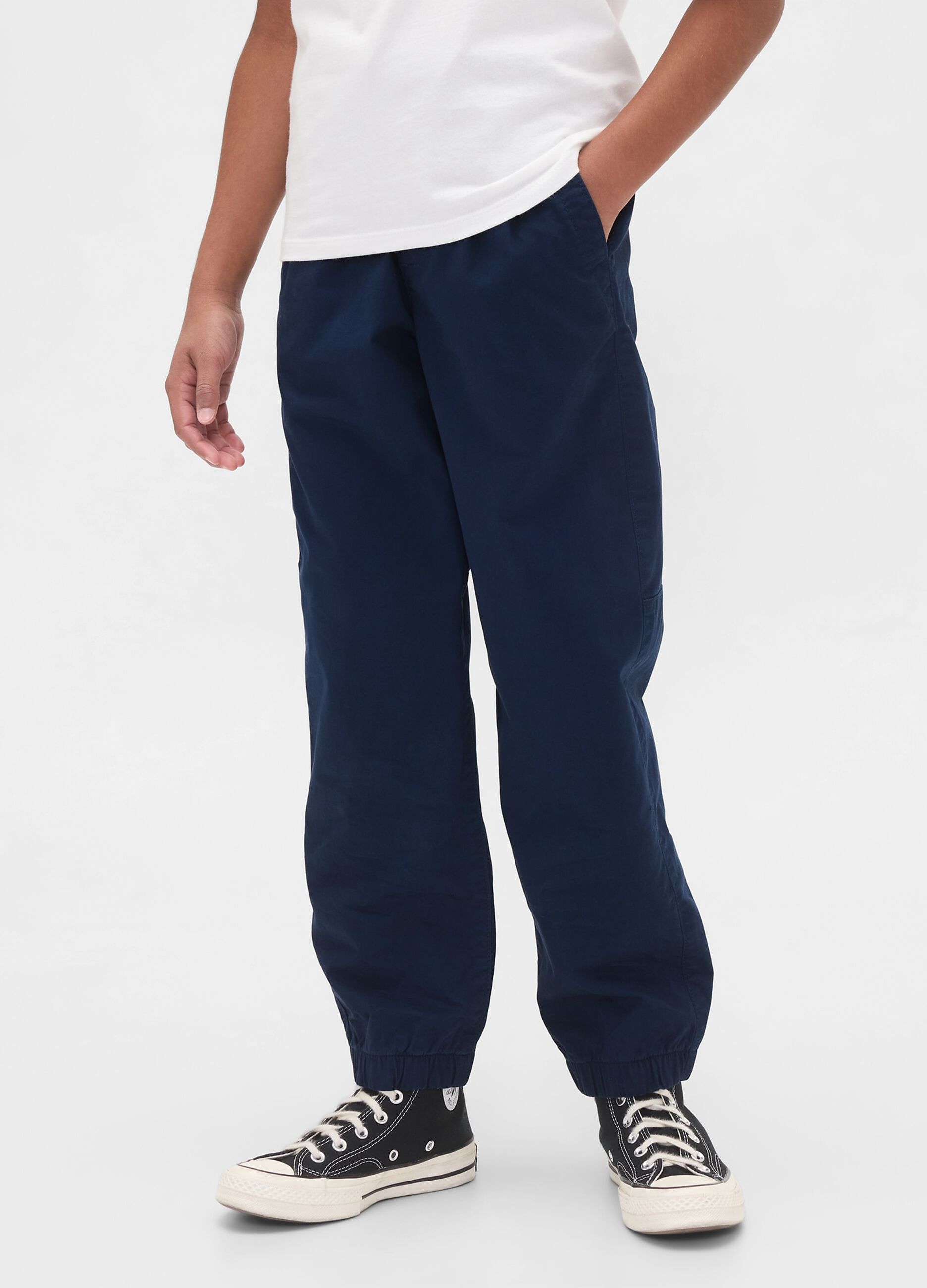Pantaloni blu elasticizzati