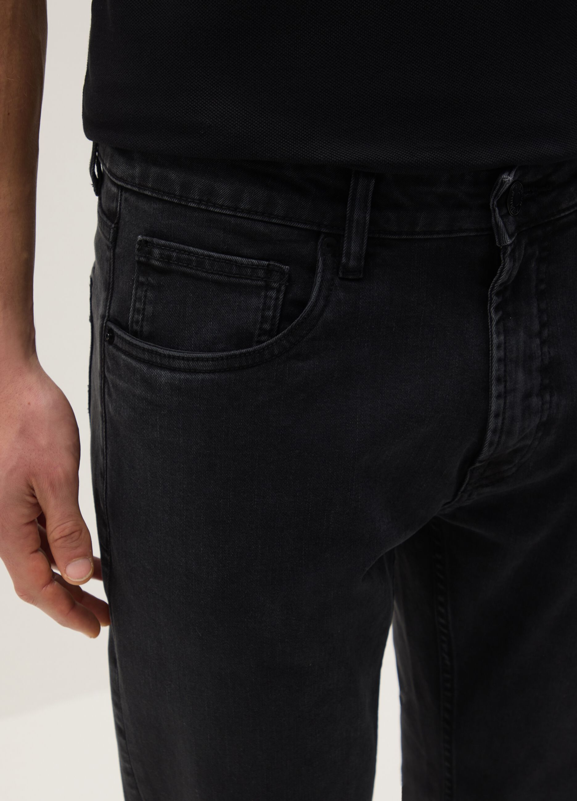 Jeans in denim nero slim fit
