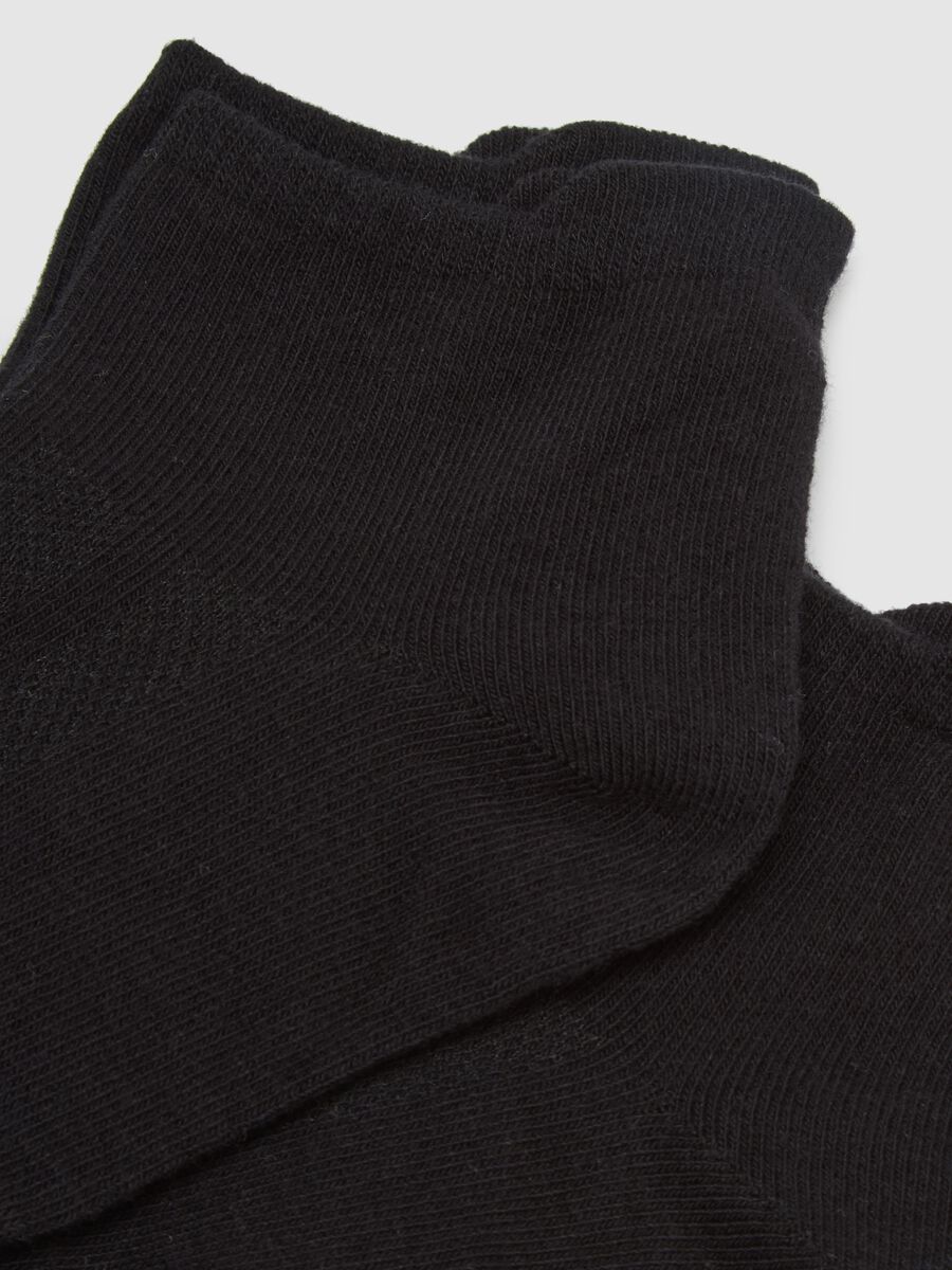Three-pack of black cotton blend ankle sports socks, regular fit_2