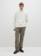 Beige regular fit pure cotton cargo trousers_0