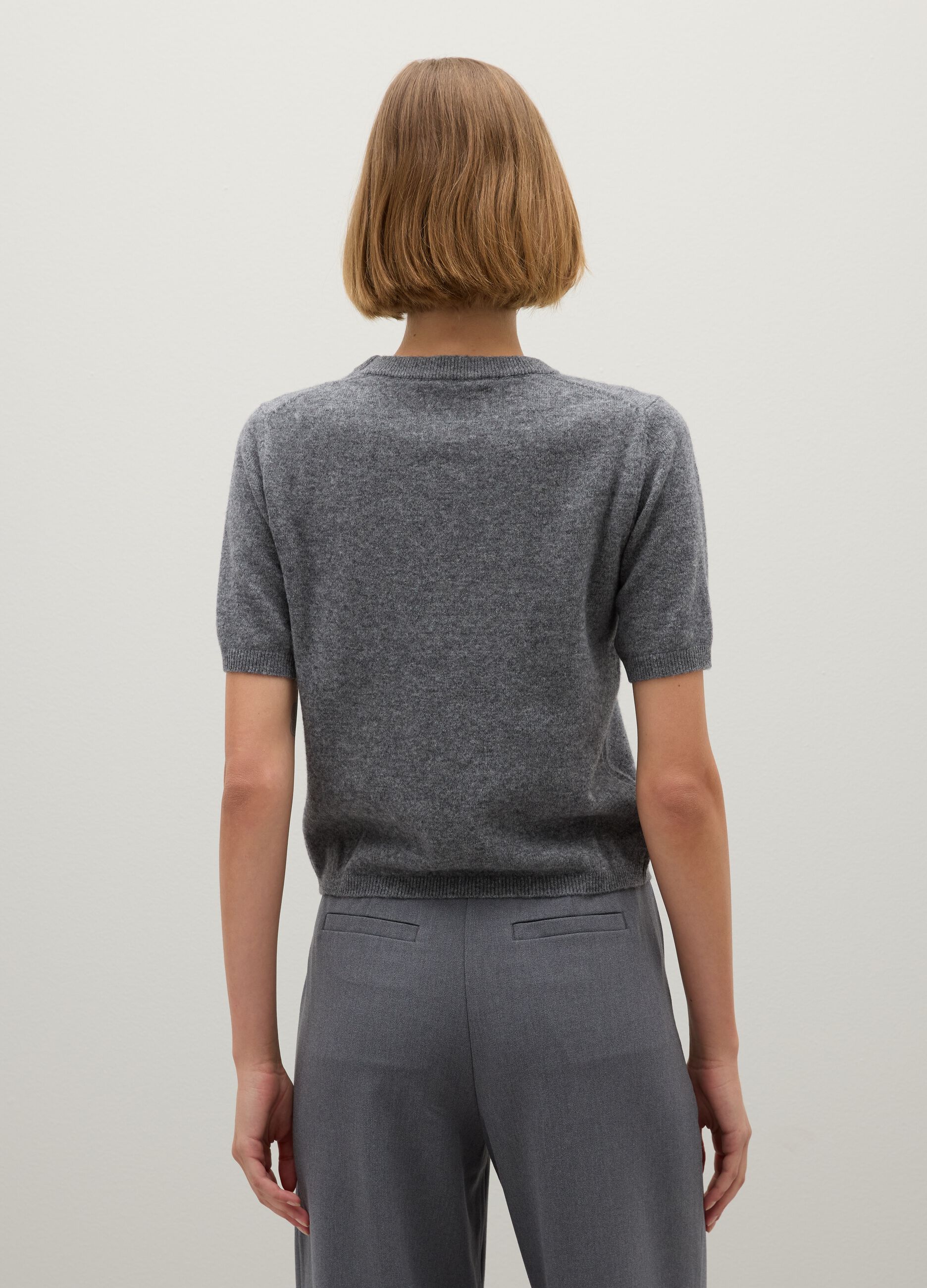 Grey pure wool sweater regular fit