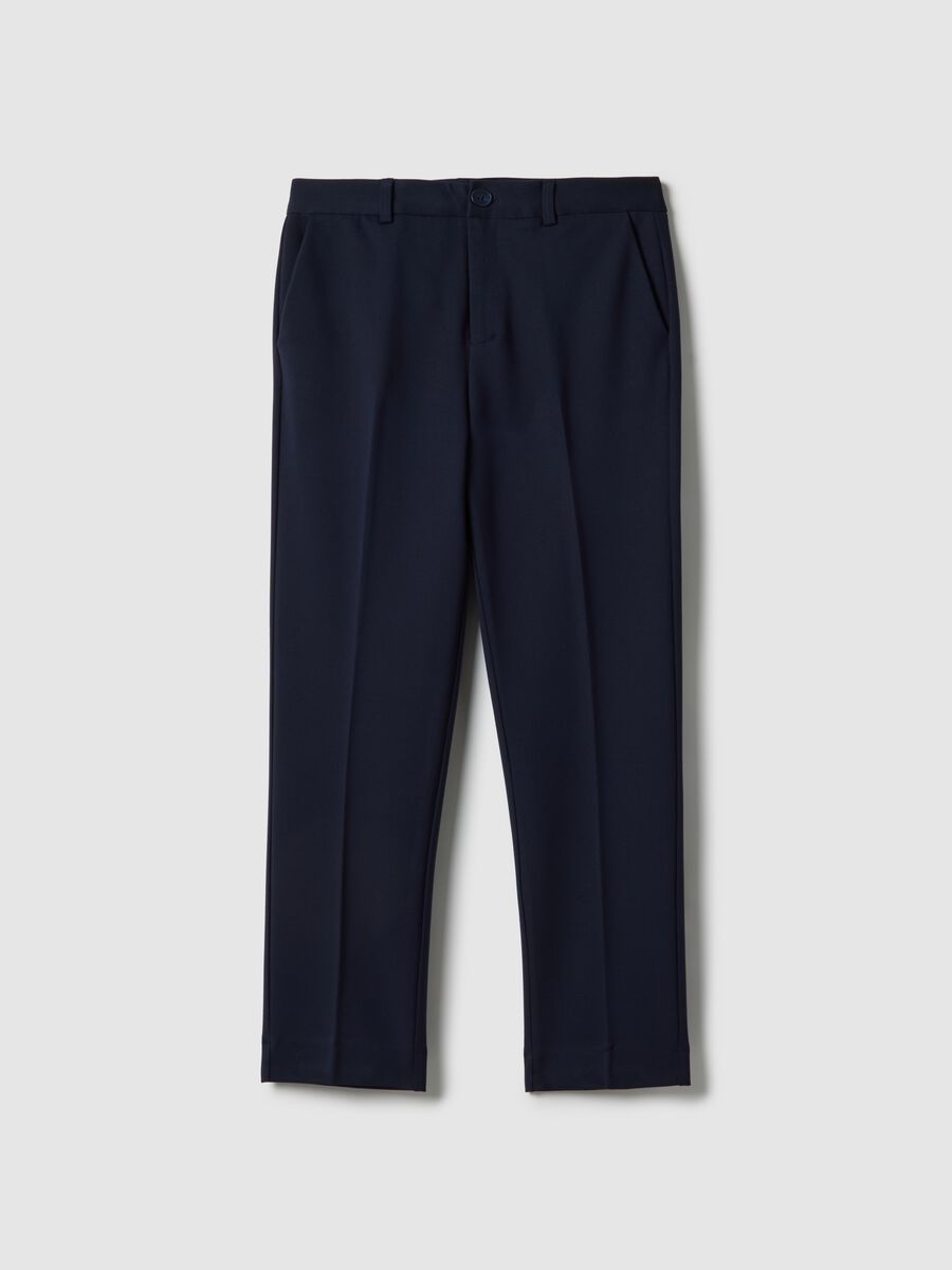 Blue Slim Fit Chino Trousers_4