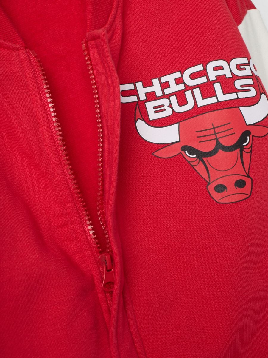 White 100% cotton oversized Chicago Bulls print sweatshirt_2