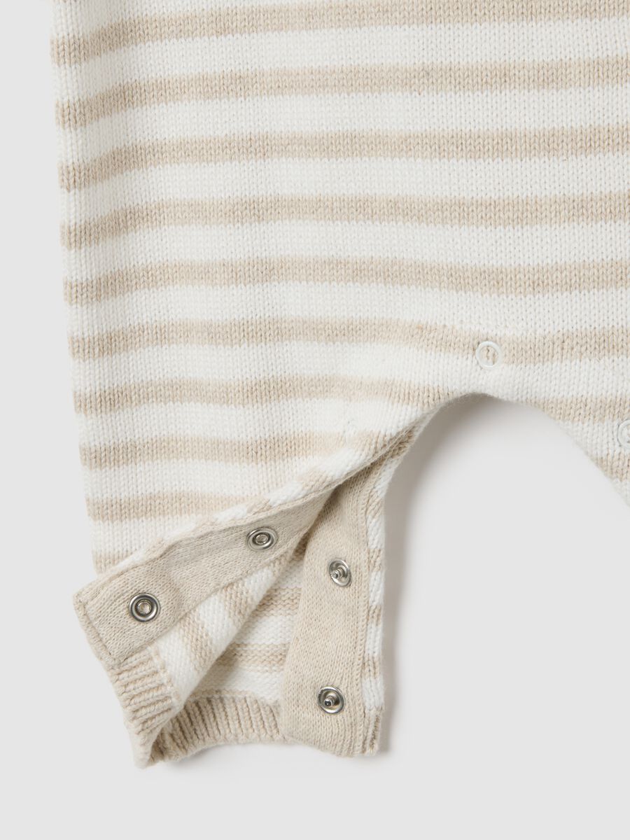 Multi-colour striped baby jumpsuit in pure cotton_2