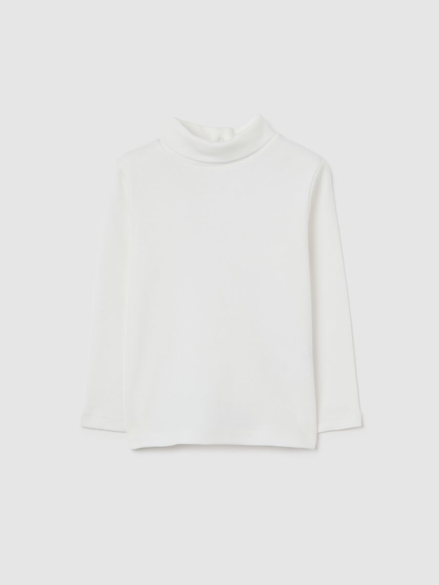 Maglietta da bimbo in puro cotone bianca regular fit_0