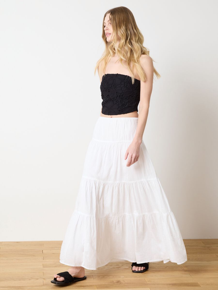 Long white tiered skirt_0