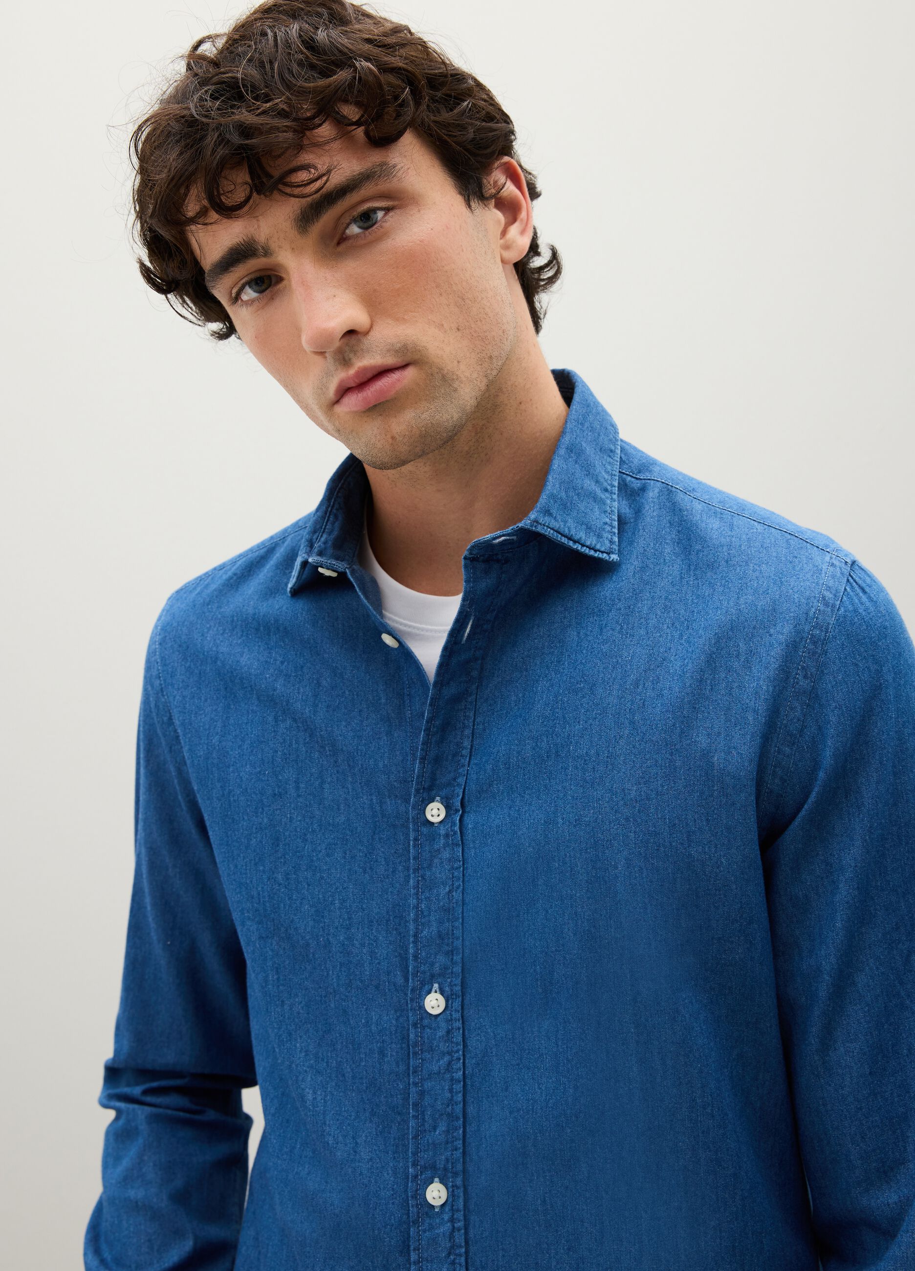 Regular-fit shirt in denim