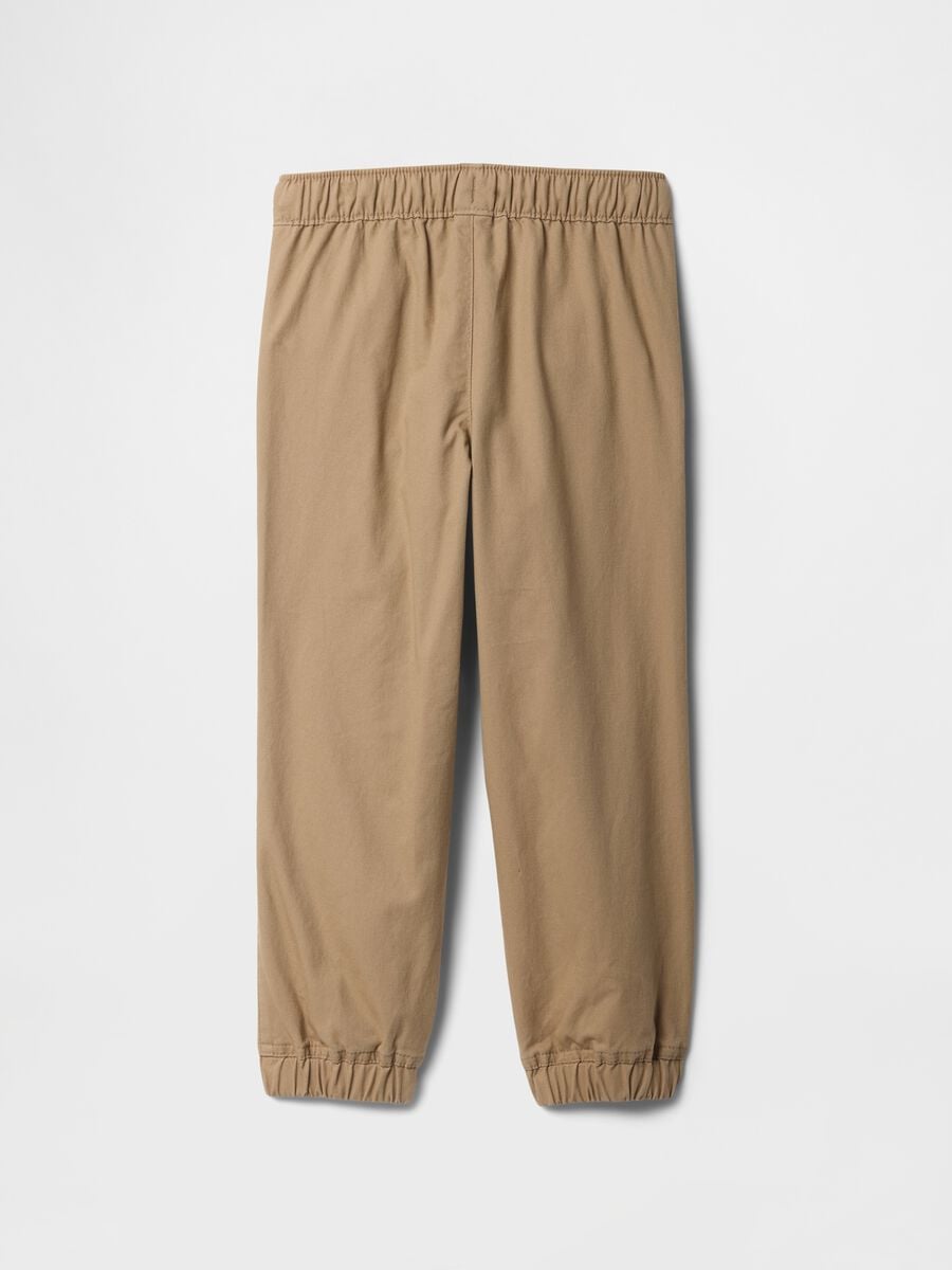 Pantaloni jogger marroni in cotone elasticizzato_2