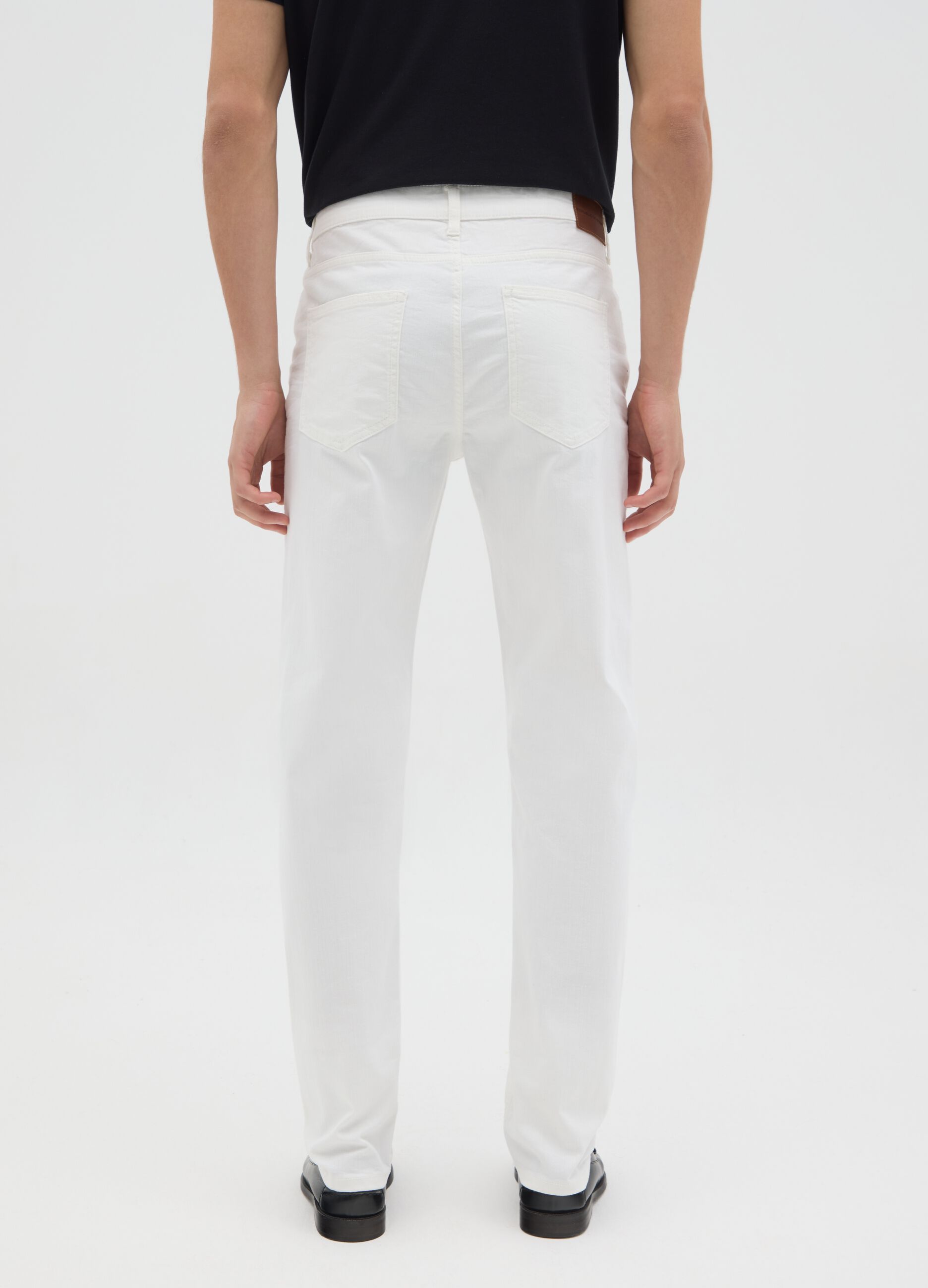Jeans da uomo in denim bianco slim fit
