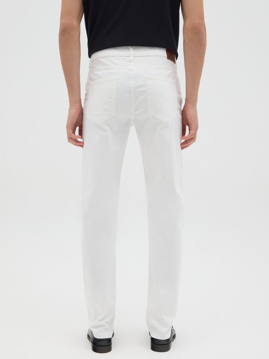 Men's Slim Fit White Denim Jeans_3
