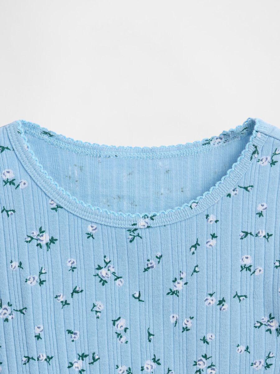 Blue Long Sleeve Cotton T-Shirt_1