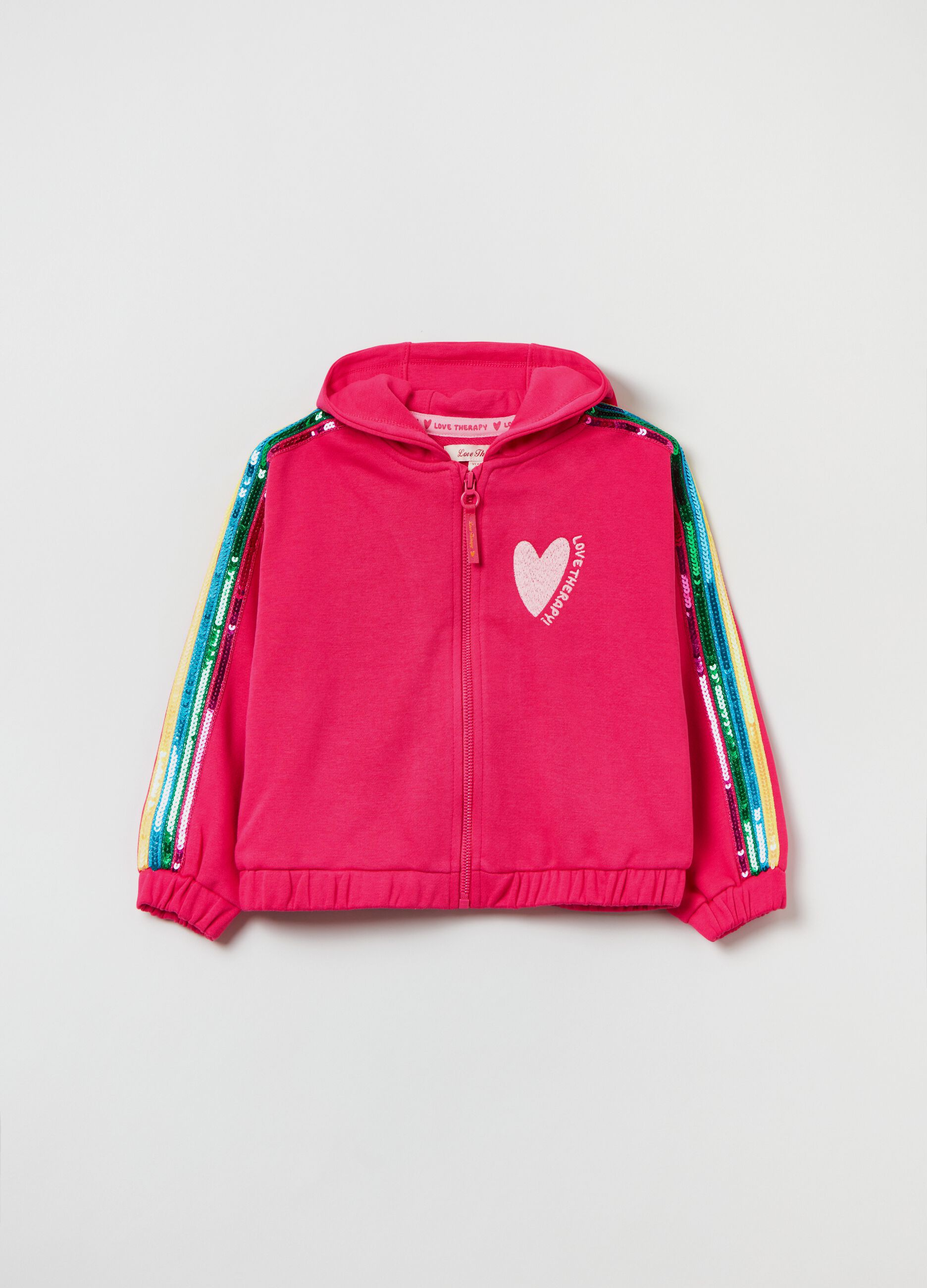 Full-zip con cappuccio e paillettes_0