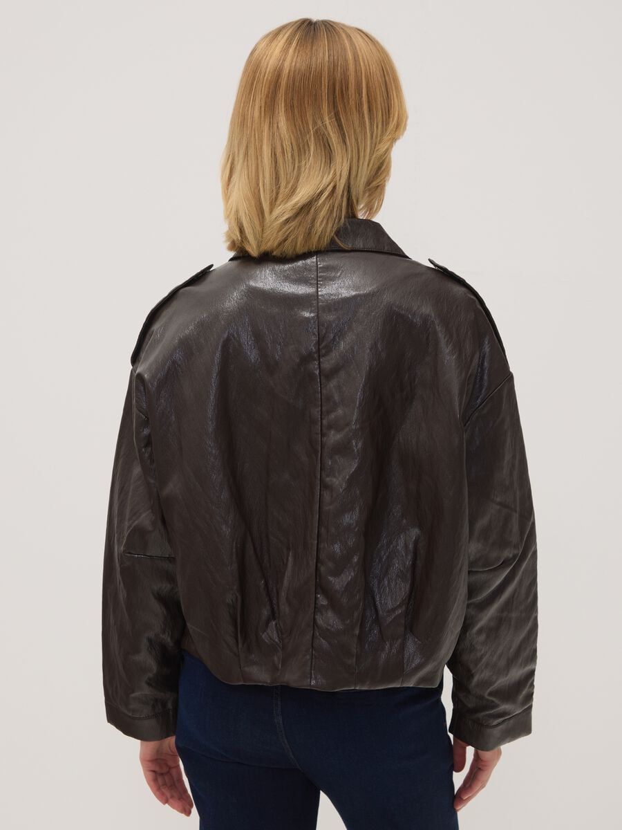 Brown cotton-blend zip jacket, regular fit_3