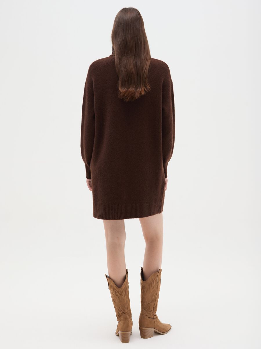 Maglione a collo alto marrone regular fit_2