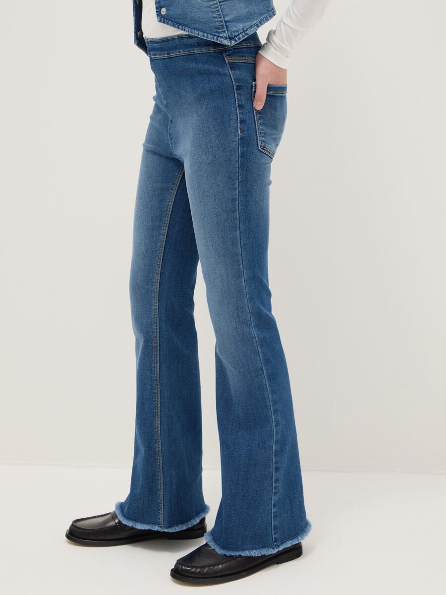 Jeggings in cotone elasticizzato blu da ragazza vestibilit&agrave; flare_2