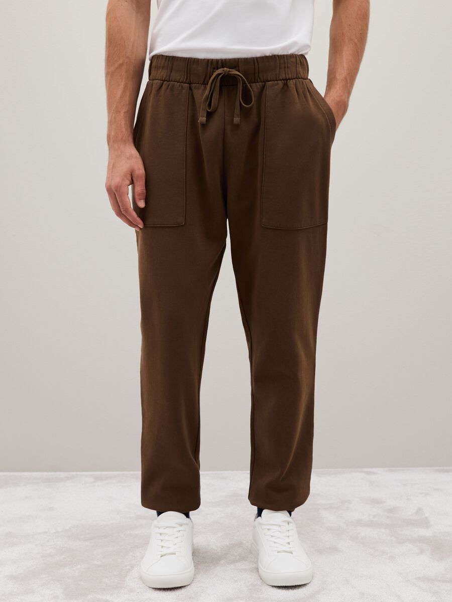 Men's Brown Cotton Trousers_1
