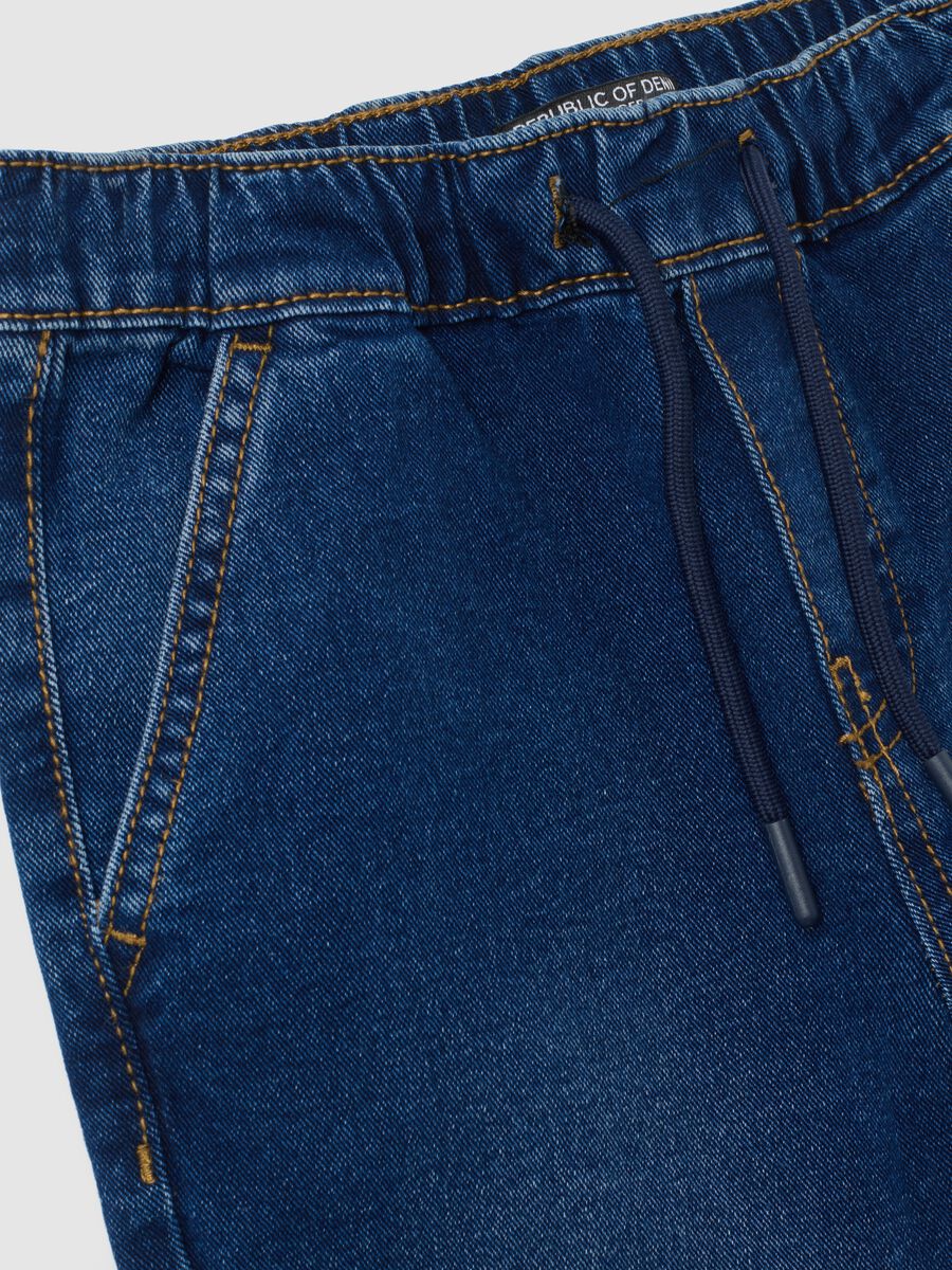 Children's Blue Relaxed Fit Cotton Blend Jog Denim_2