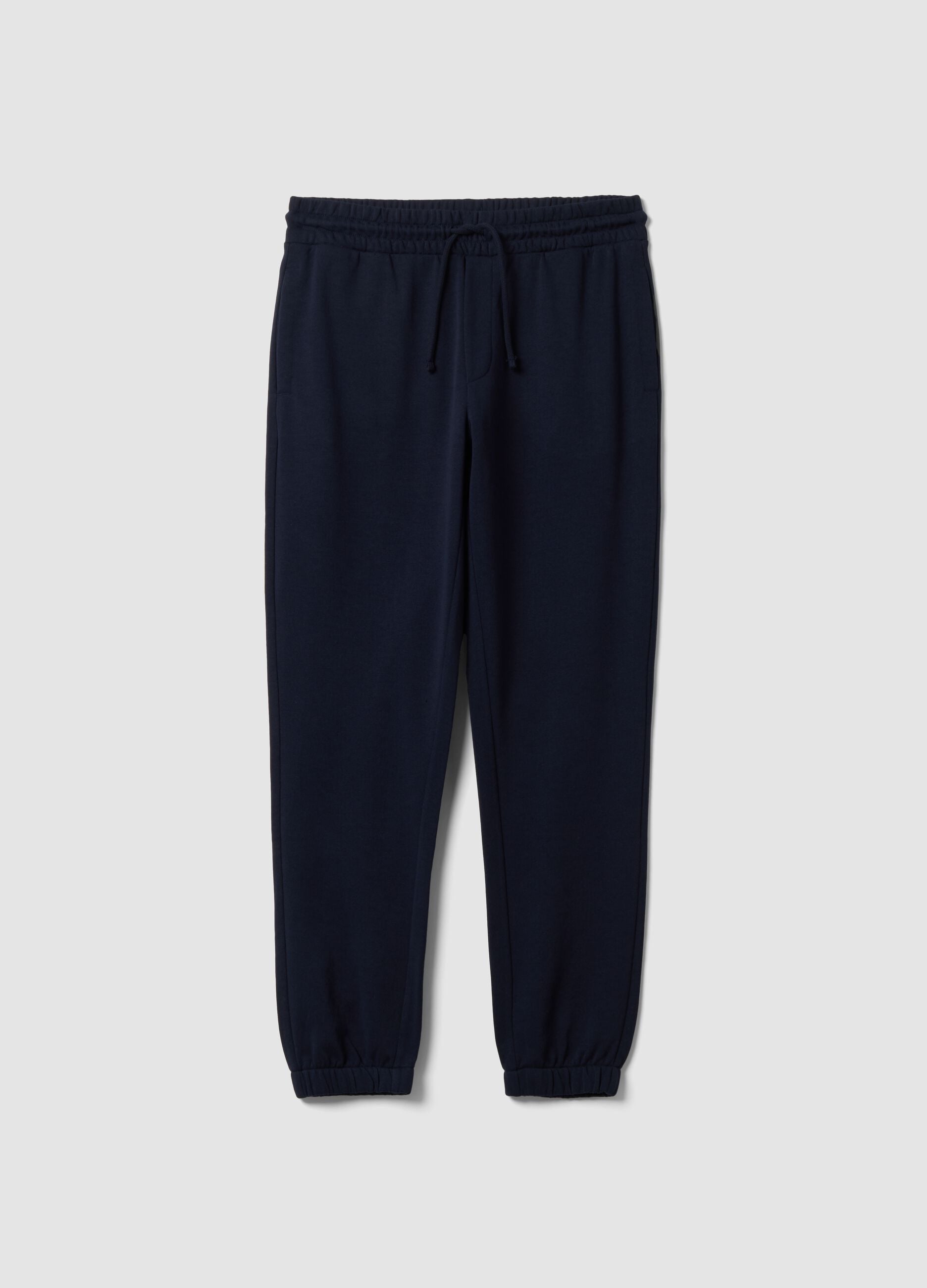 Blue cotton-blend joggers, regular fit