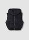 Black padded gilet with hood and zip_0