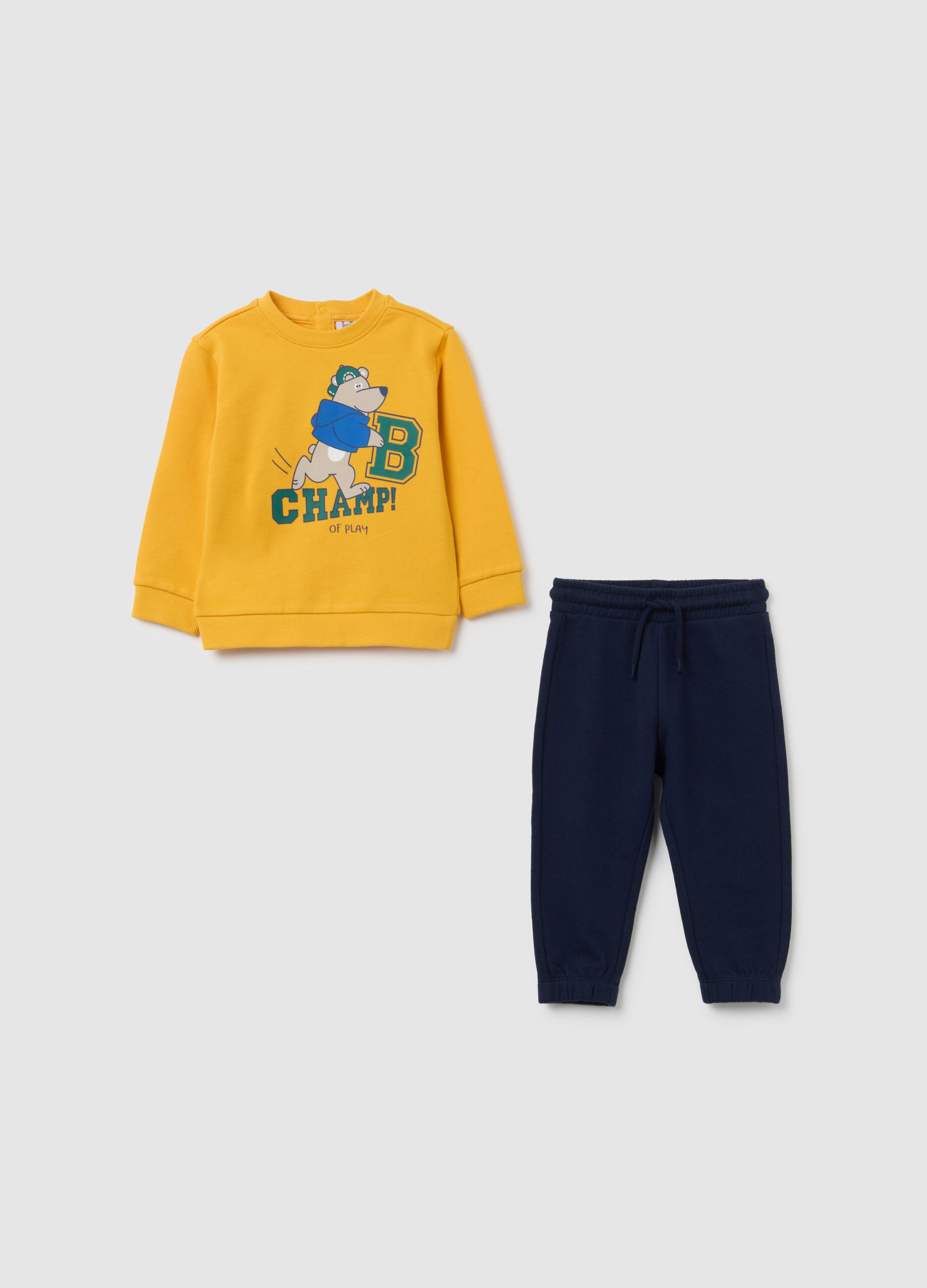 Baby set in pure yellow cotton regular fit