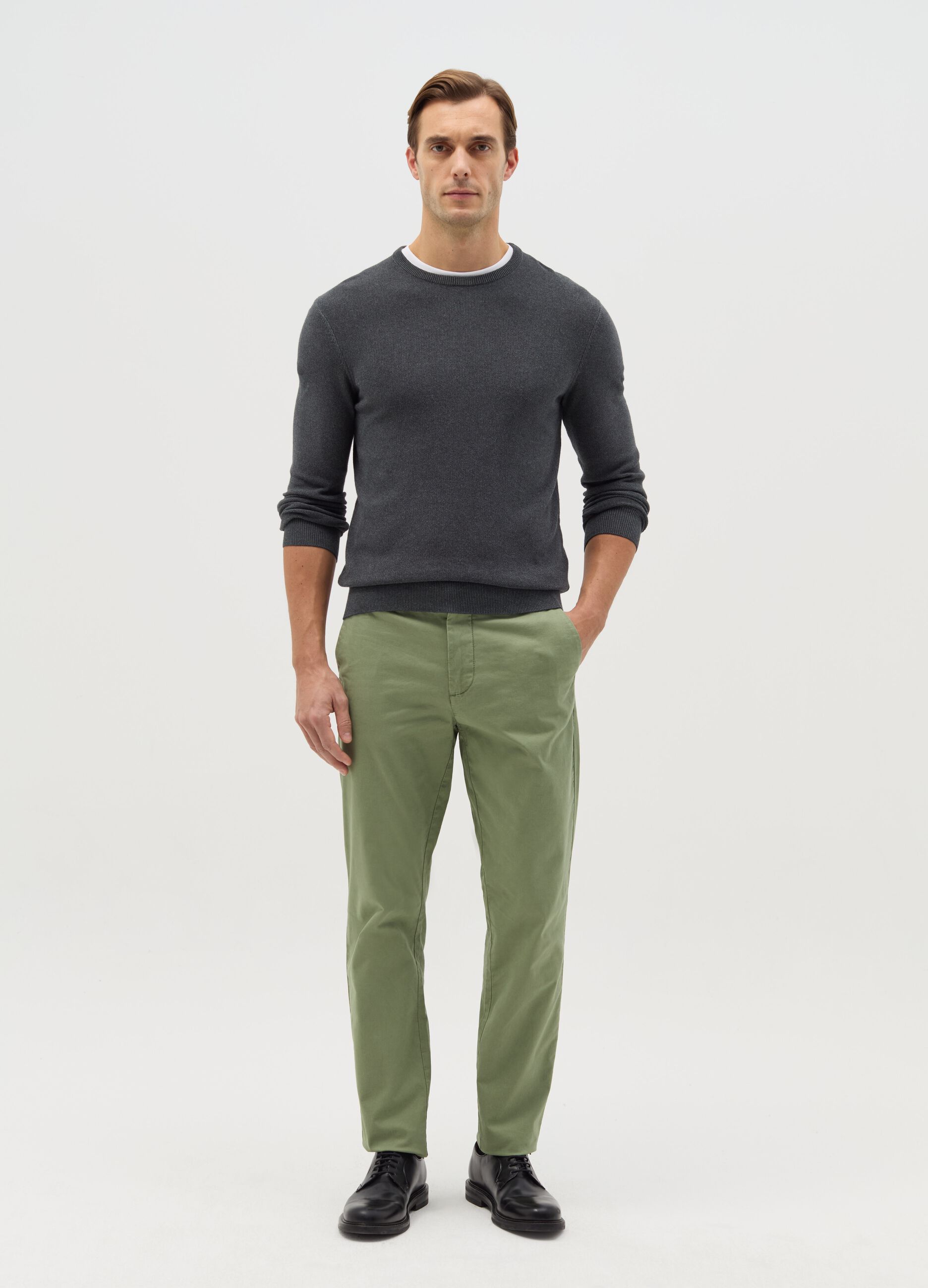 Slim-fit chino trousers in stretch cotton