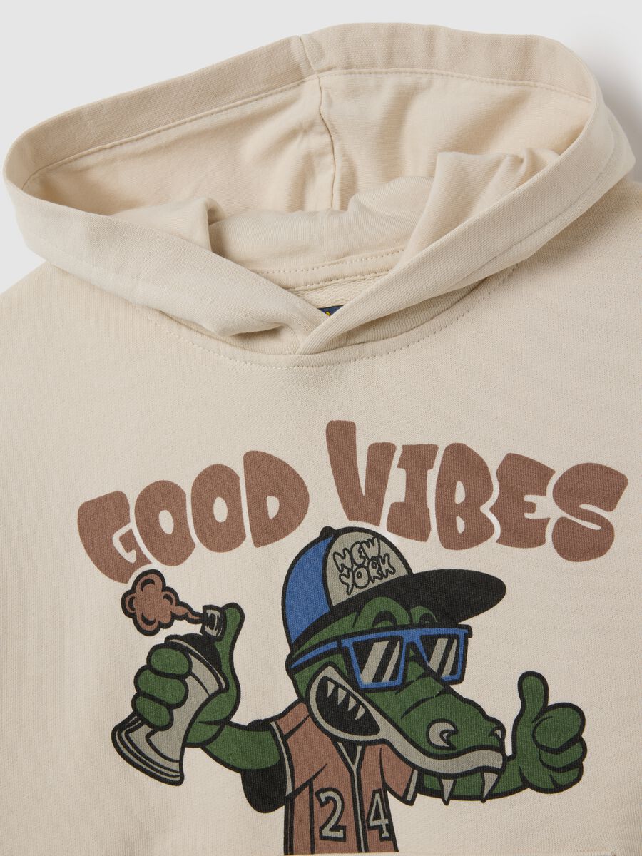 Beige Regular Fit Kids' Sweatshirt in Pure Cotton_2