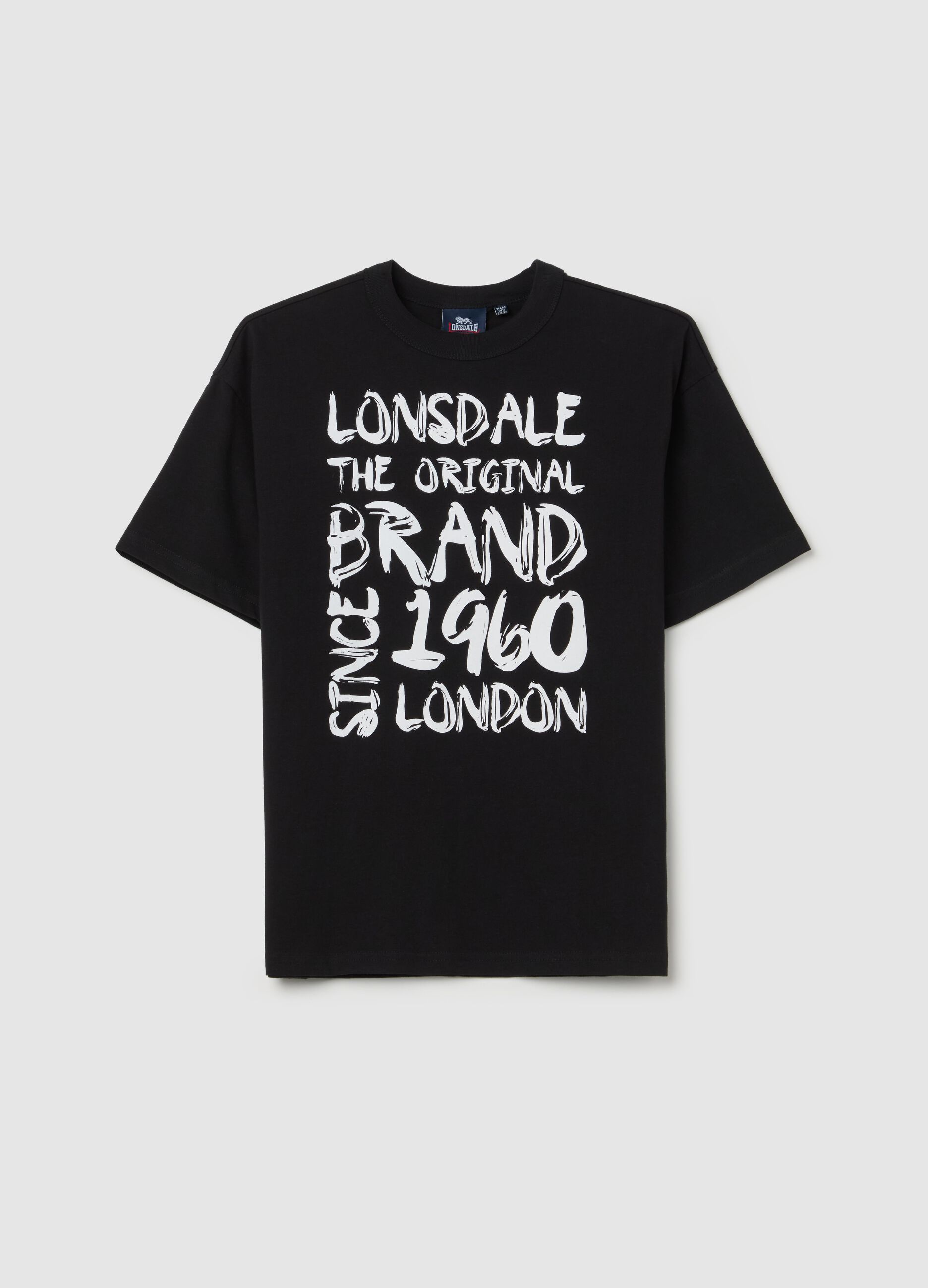 Cotton T-shirt with graffiti-style logo print