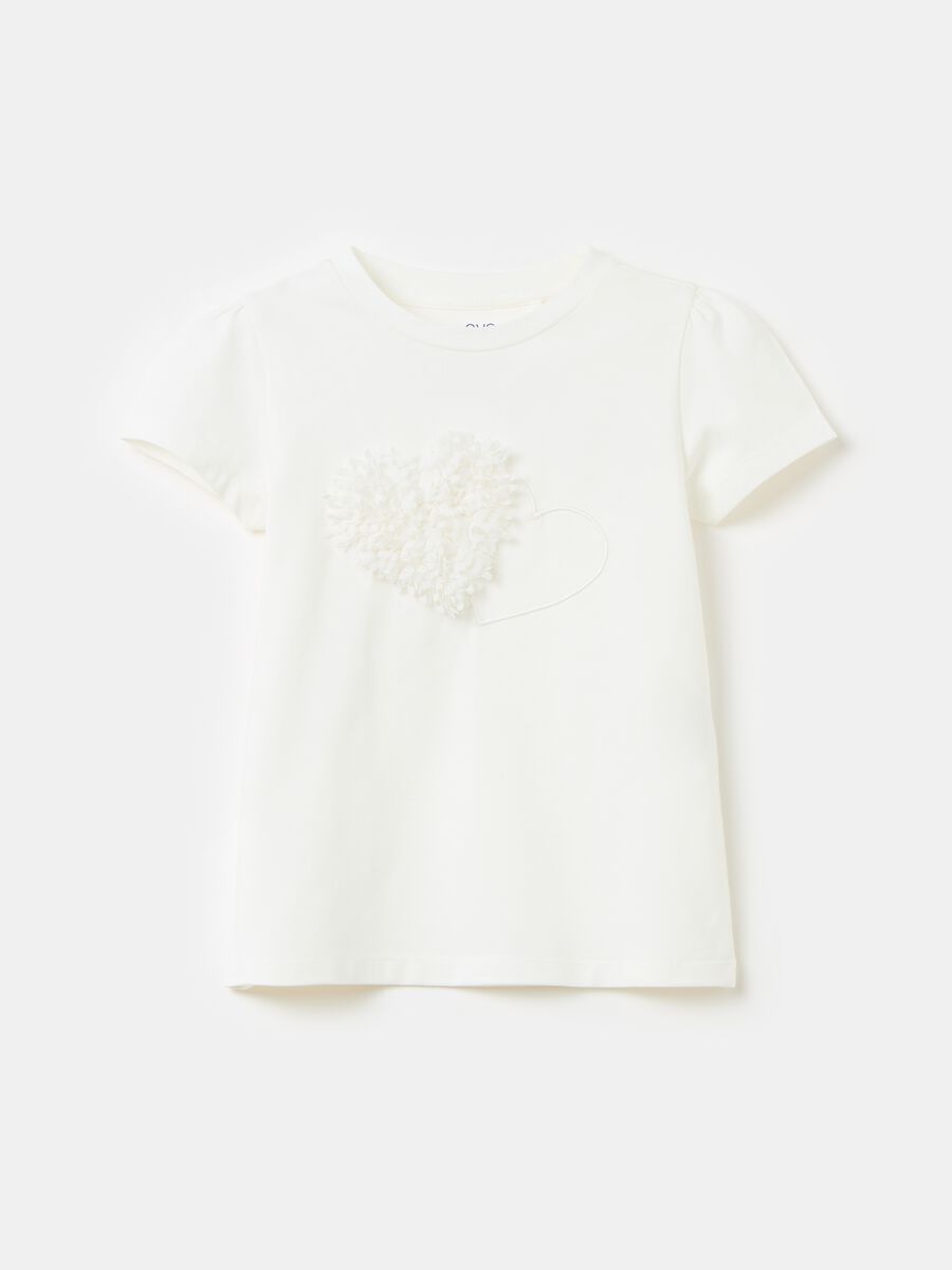 T-shirt con applicazione cuore_0