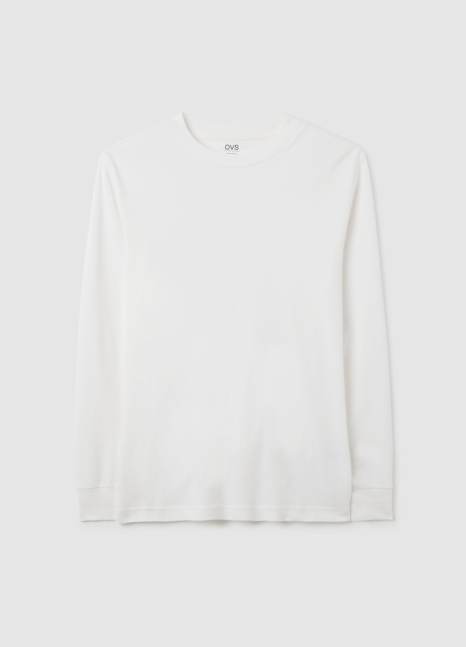 White cotton long sleeve top